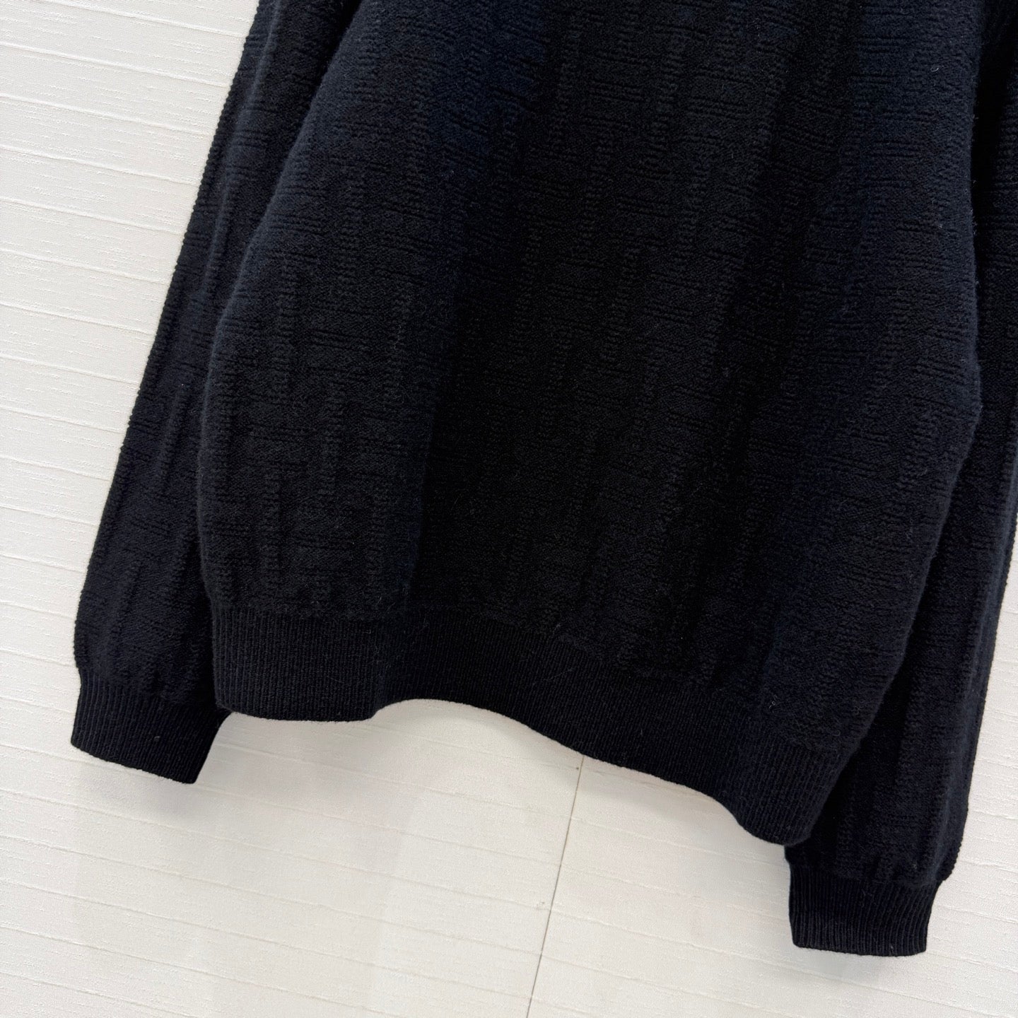 HM Jacquard Pullover Knit Sweater Black Cashmere 402941