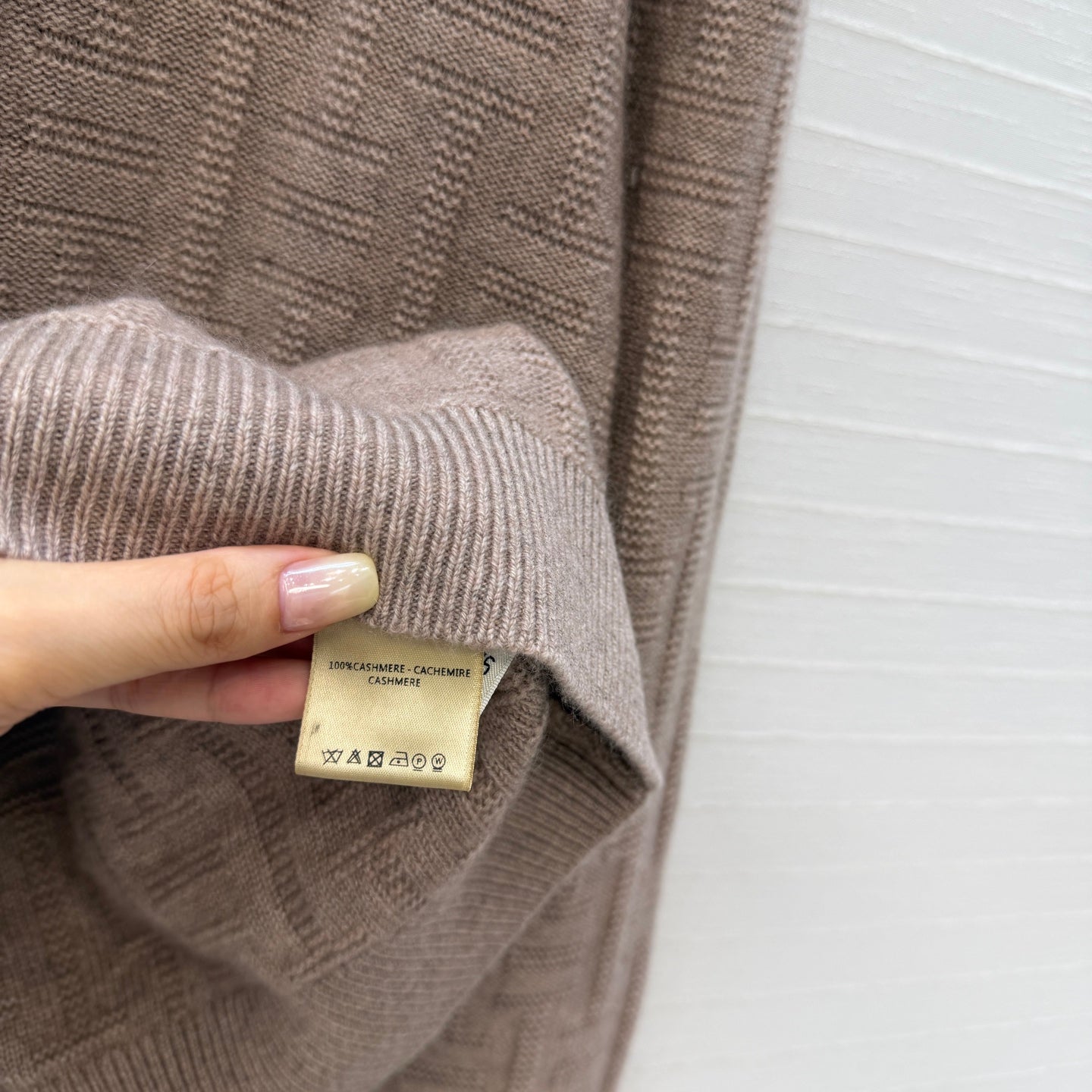 HM Jacquard Pullover Knit Sweater Light Taupe Cashmere 402945