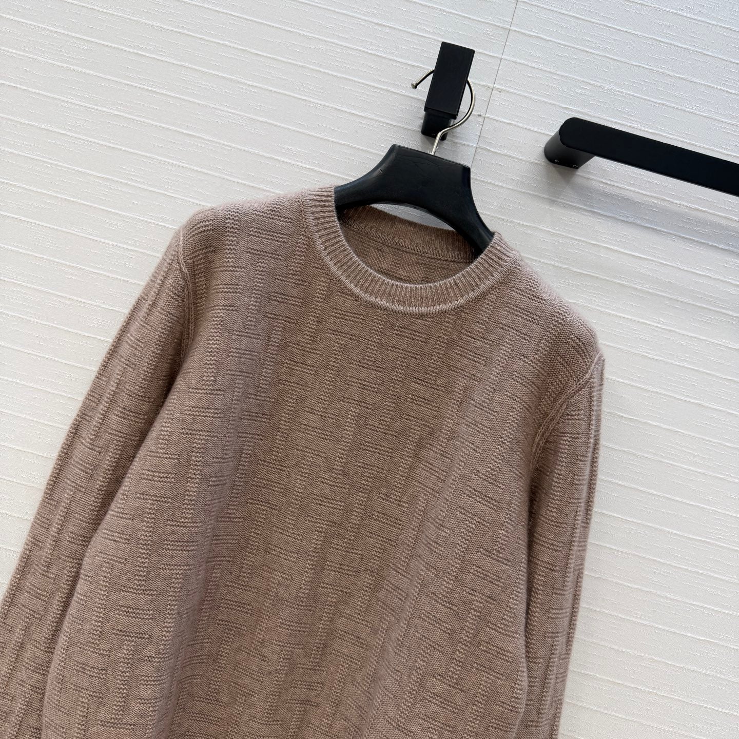 HM Jacquard Pullover Knit Sweater Light Taupe Cashmere 402945