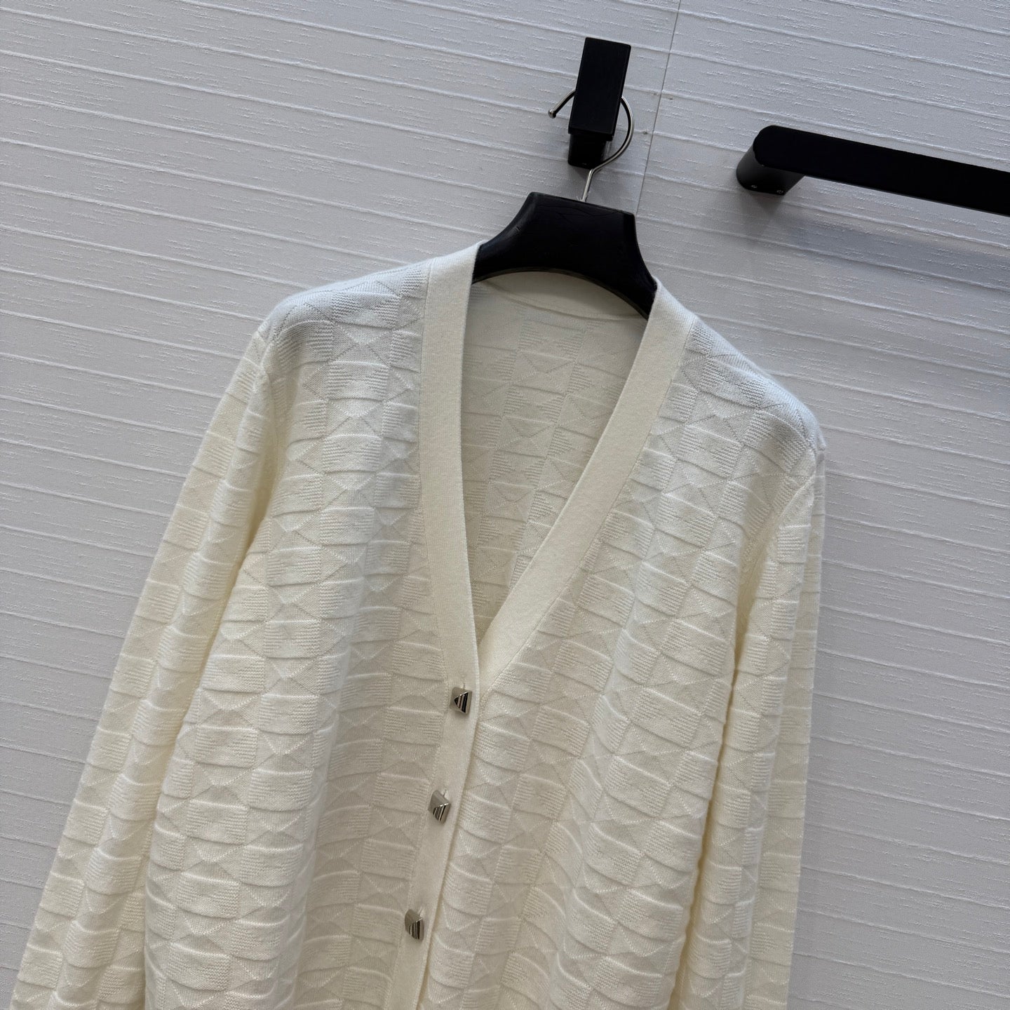 HM Monogram Toweling Cardigan Cream Cashmere 402934