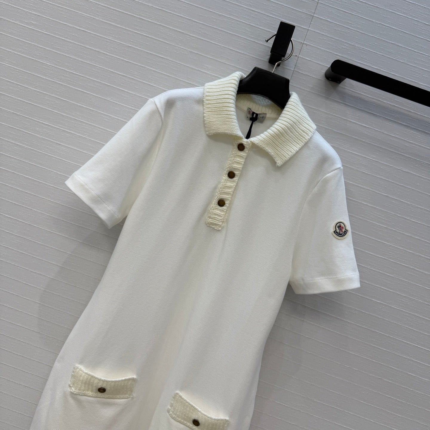 Moncler 26s Piqué Polo Dress White Cotton 402926