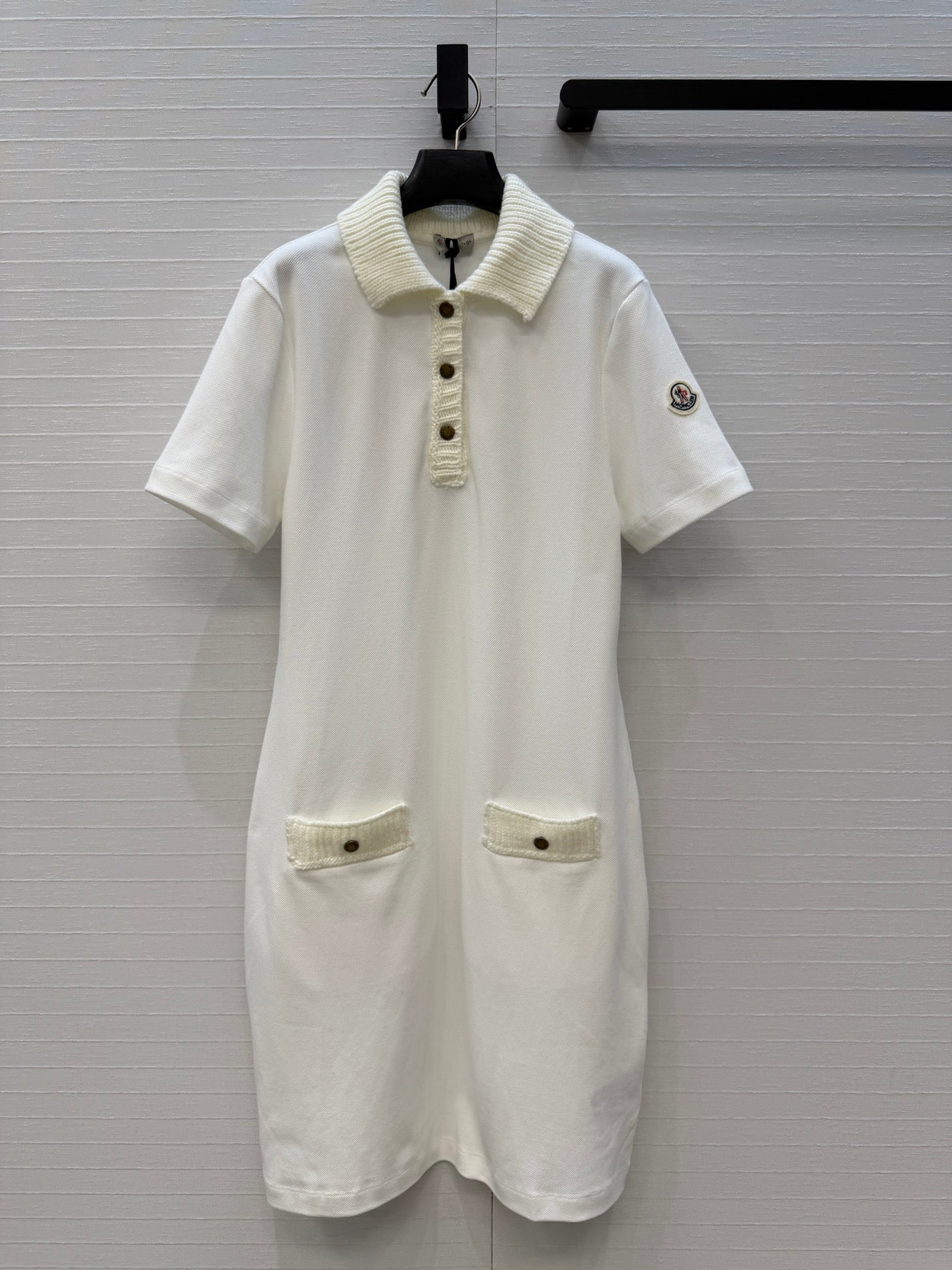 Moncler 26s Piqué Polo Dress White Cotton 402926