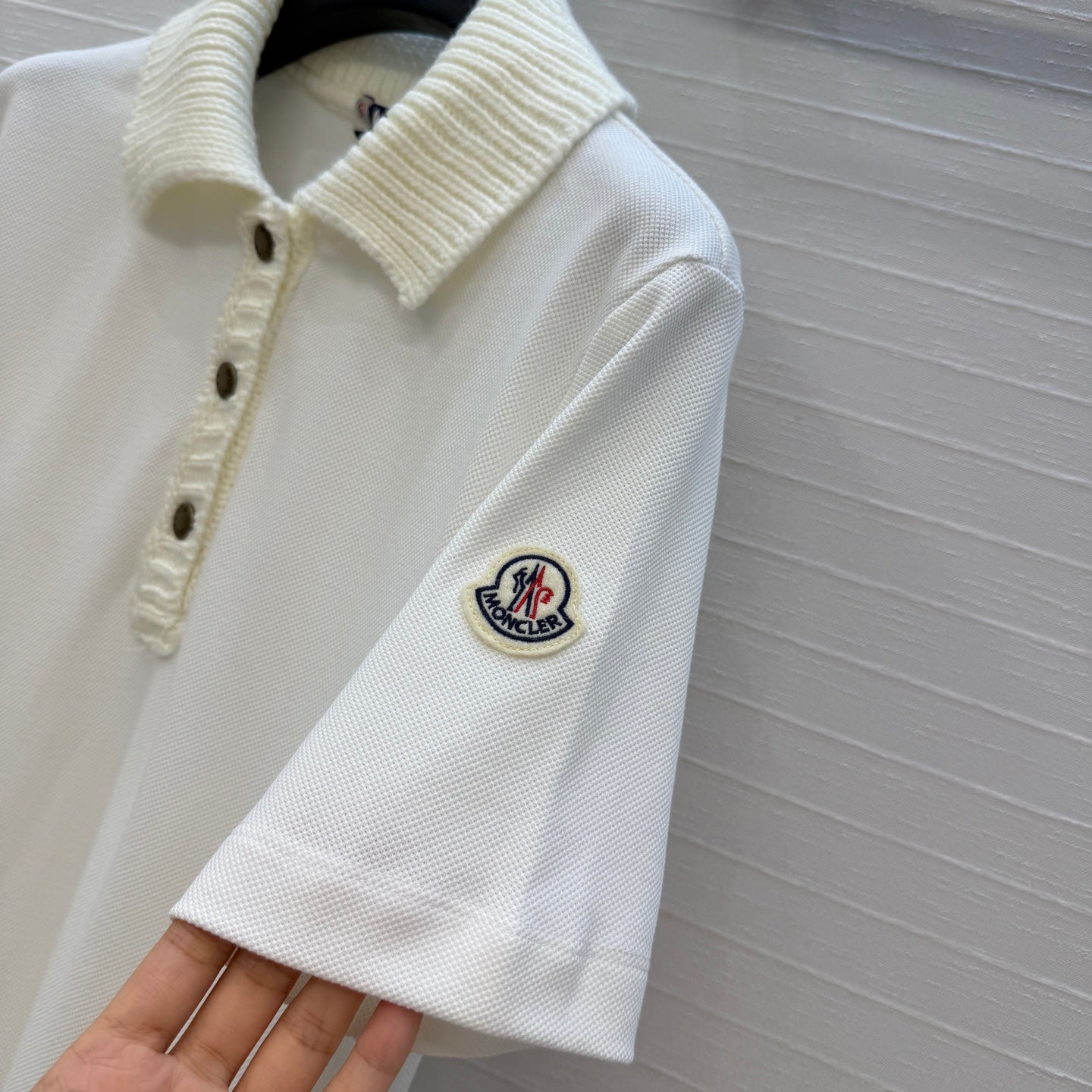 Moncler 26s Piqué Polo Dress White Cotton 402926