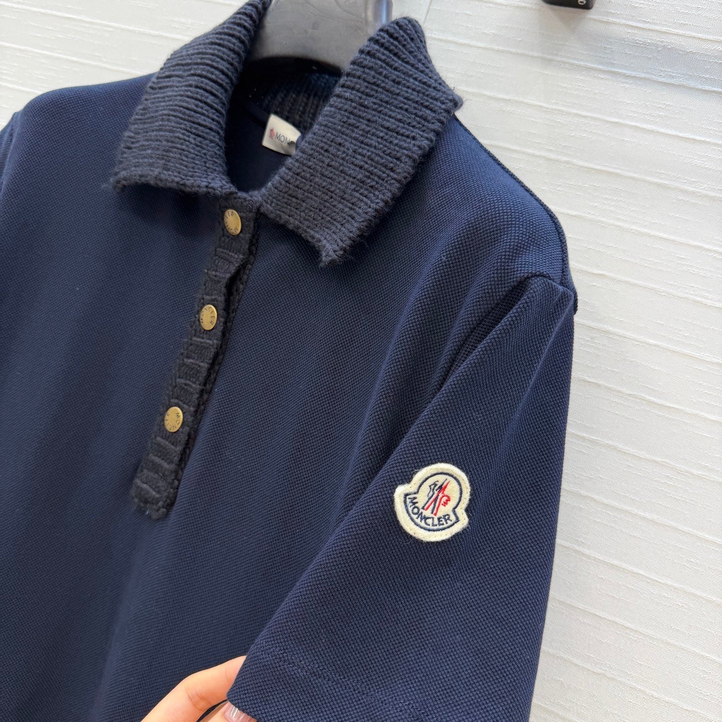 Moncler 26s Piqué Polo Dress Navy Blue Cotton 402928