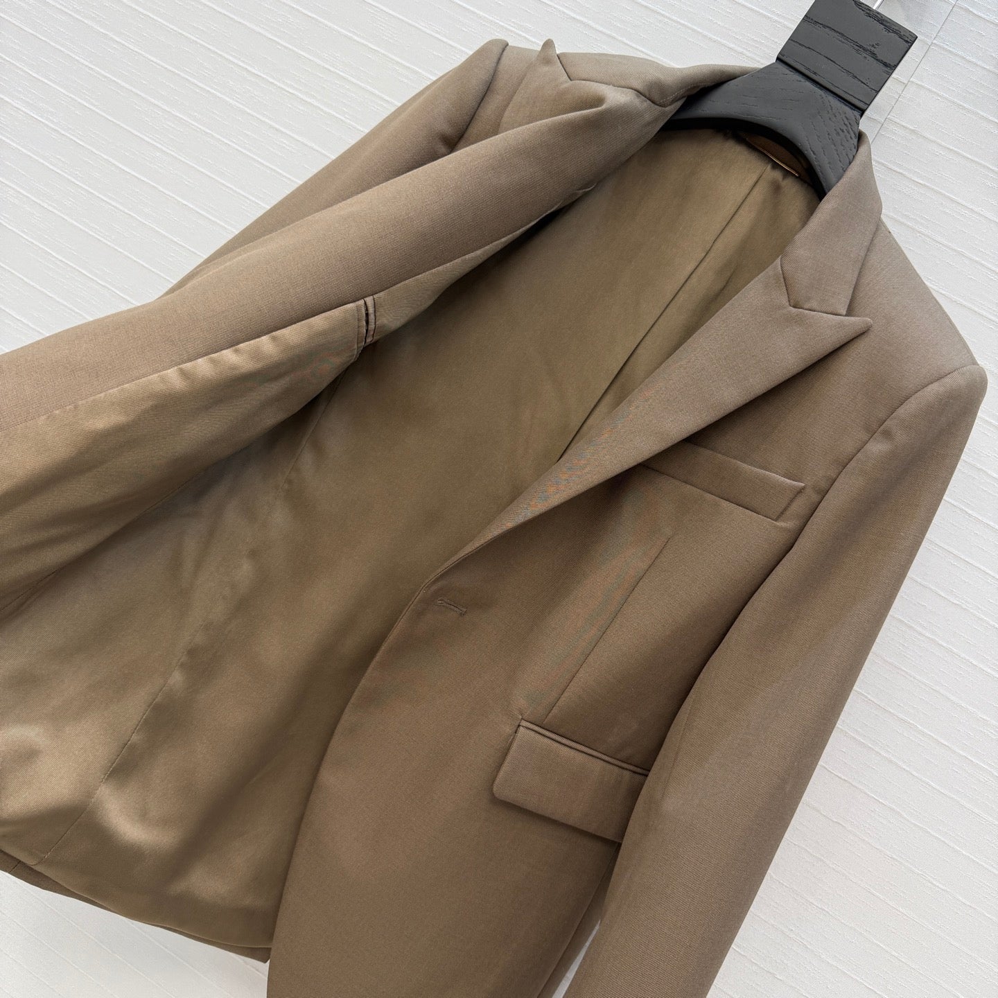 YSL Single-Breasted Jacket Taupe Wool 402919