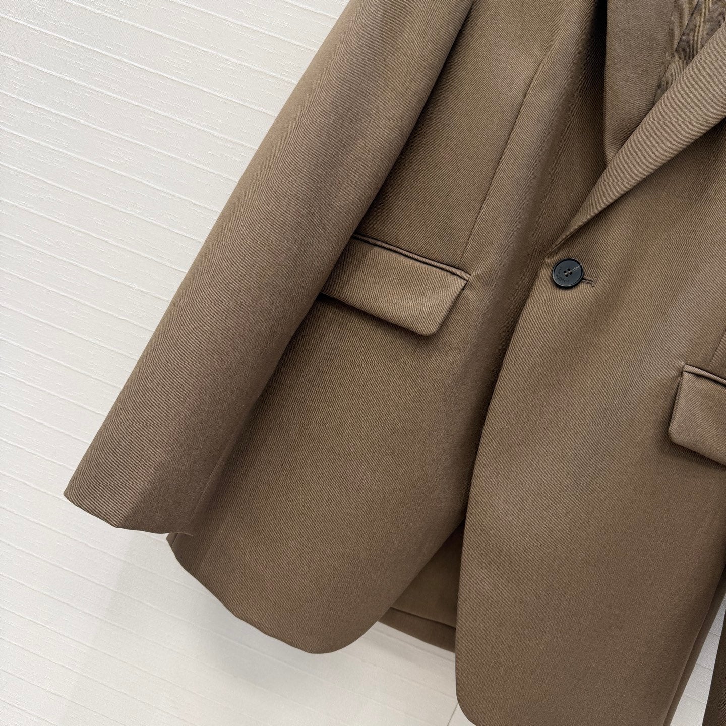 YSL Single-Breasted Jacket Taupe Wool 402919