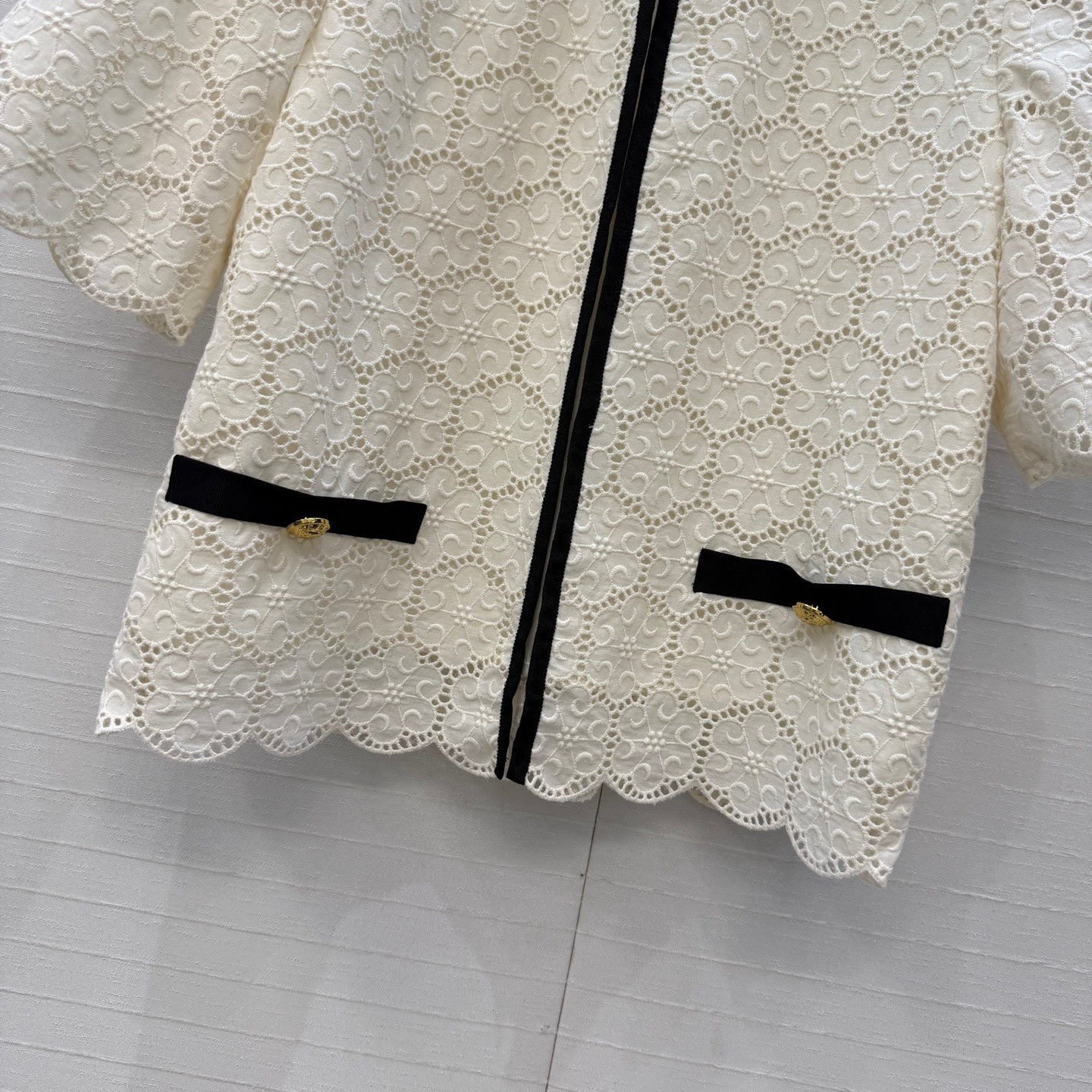 Valentino 26s Jacket Intricate Lace White Cotton 402903