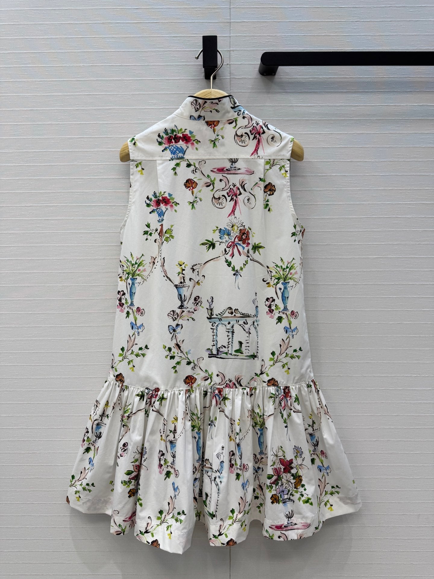 CD 26s Dioriviera Short Flared Dress White Cotton 402894