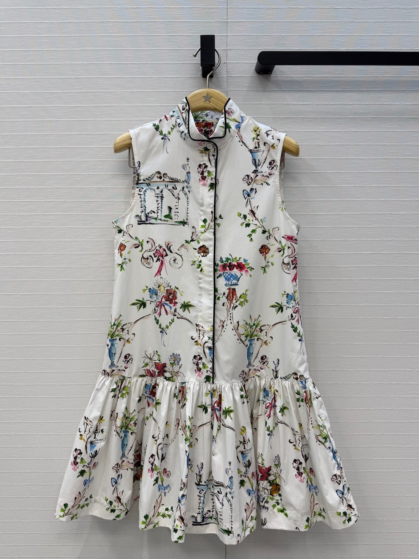 CD 26s Dioriviera Short Flared Dress White Cotton 402894