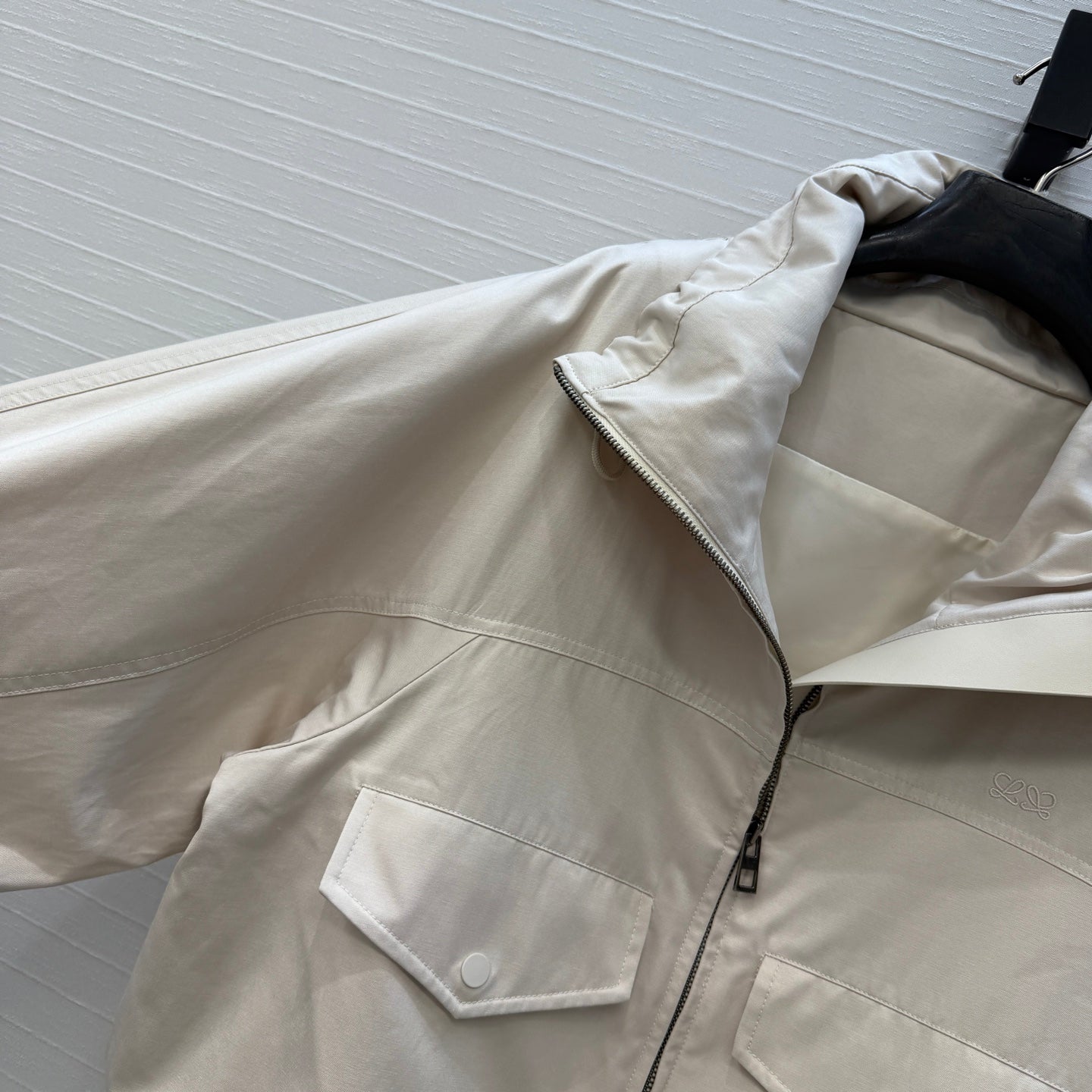 Loewe 26s Jacket Taupe Cotton Silk 402862