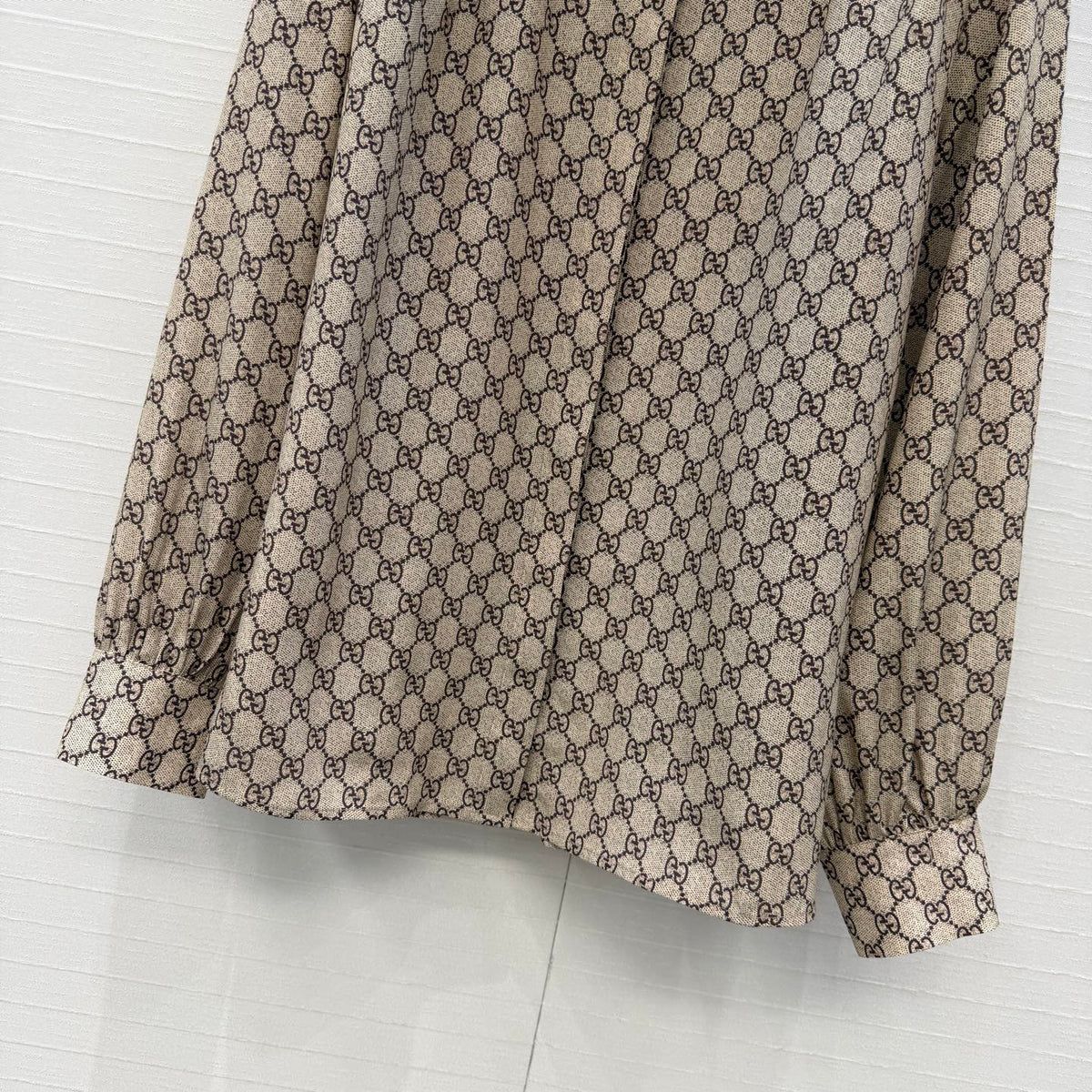 GG 26s Printed Leisure Pants Beige Ebony Silk 428587