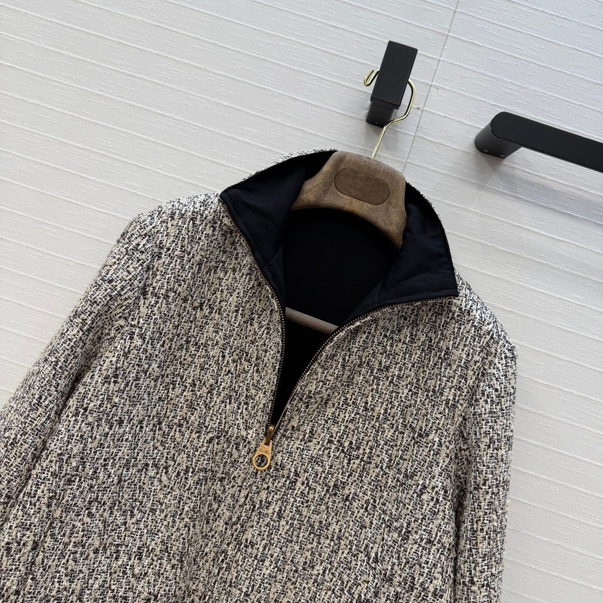 LP 26s Boucle Bomber Jacket Grey Melange Wool 428575