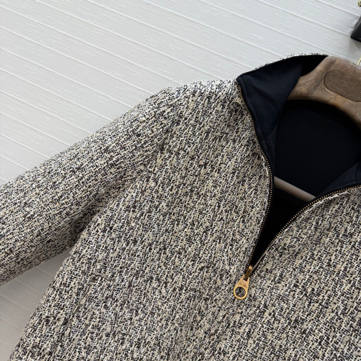 LP 26s Boucle Bomber Jacket Grey Melange Wool 428575