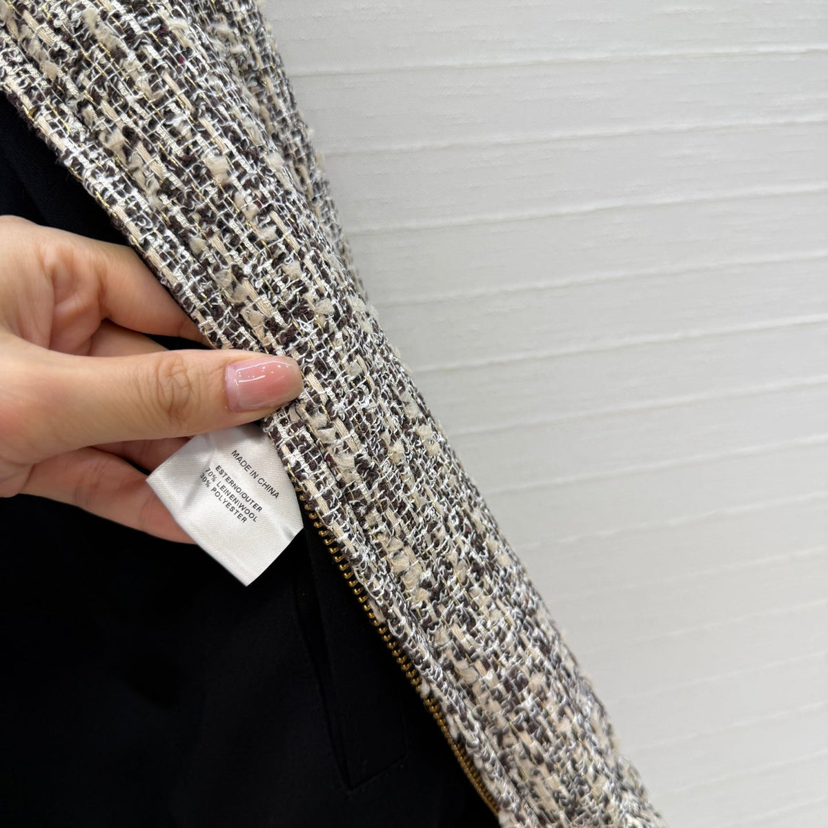 LP 26s Boucle Bomber Jacket Grey Melange Wool 428575