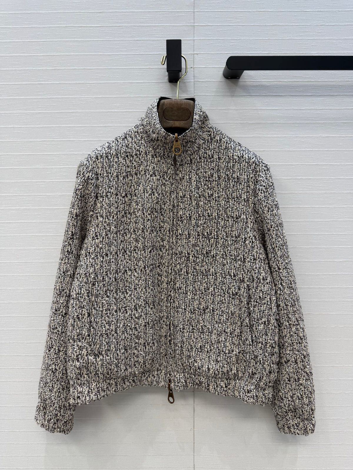 LP 26s Boucle Bomber Jacket Grey Melange Wool 428575