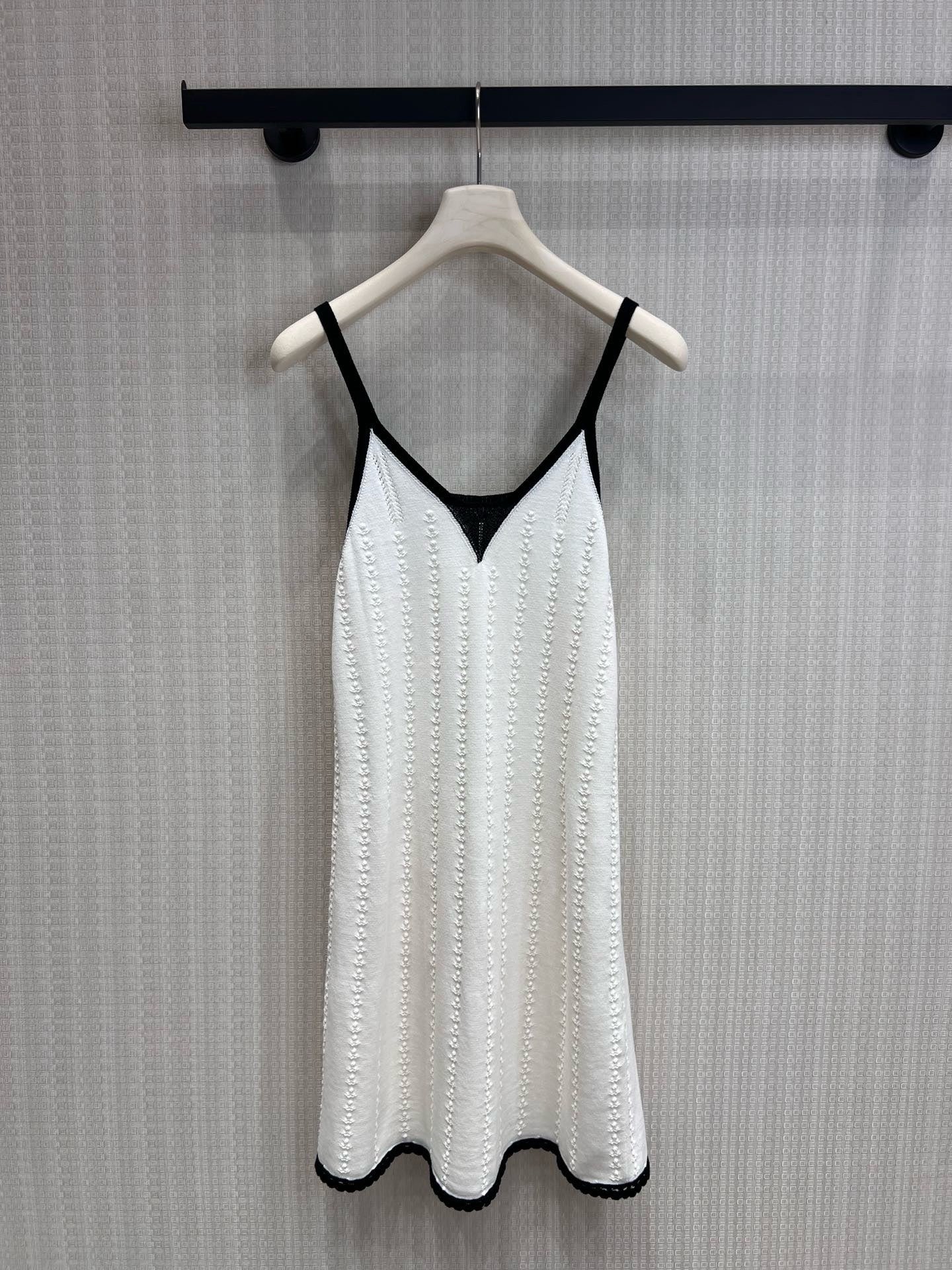 CC 26s Knit Mini Dress White Black Cotton 397690