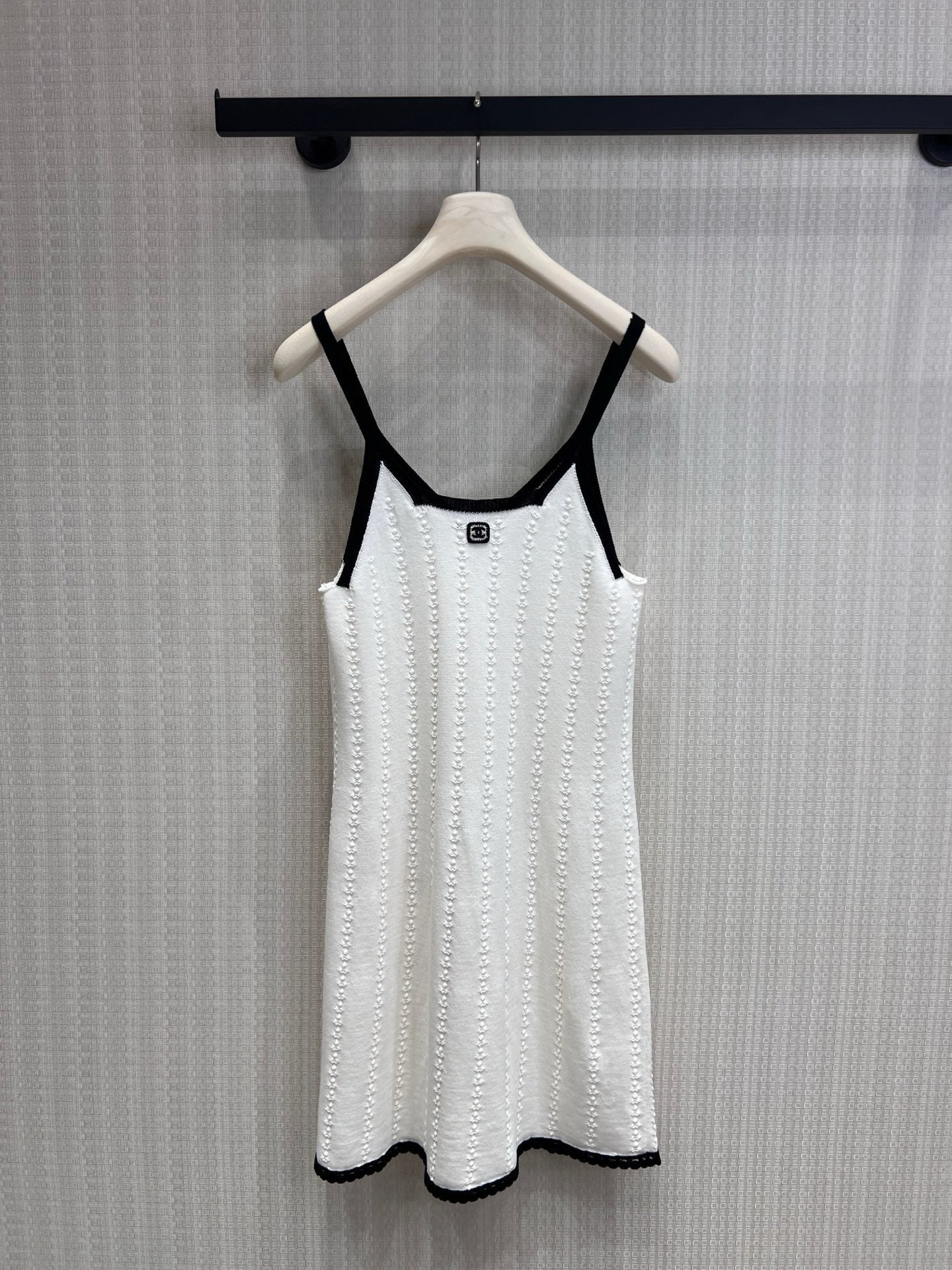 CC 26s Knit Mini Dress White Black Cotton 397690