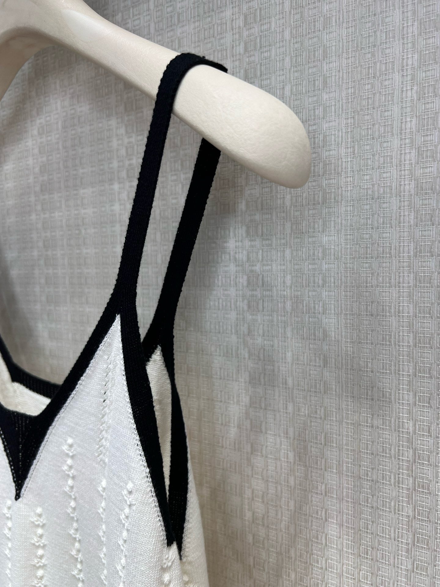 CC 26s Knit Mini Dress White Black Cotton 397690