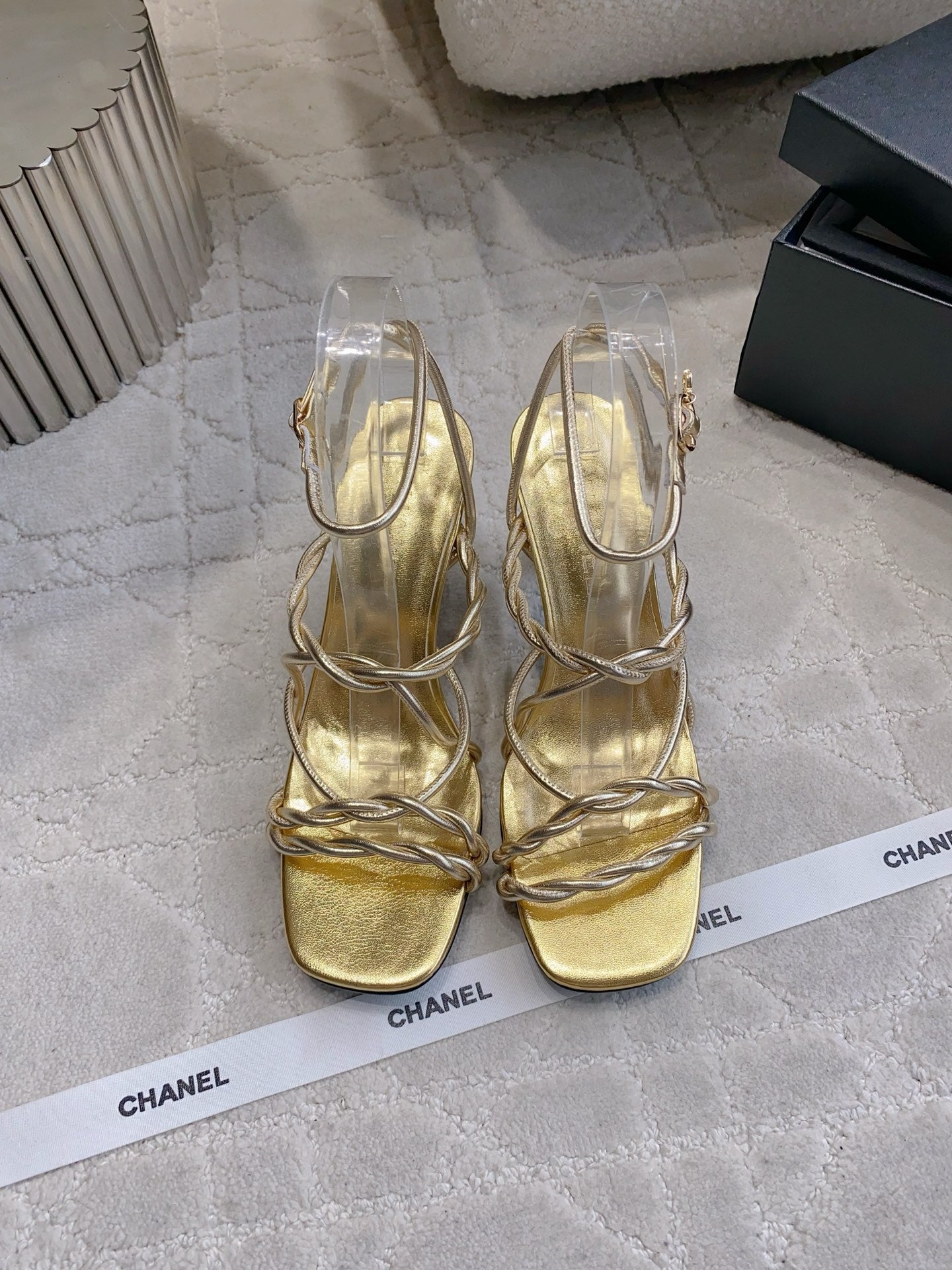 CC 26s Strappy Sandals 7.5cm Gold Sheepskin 723621