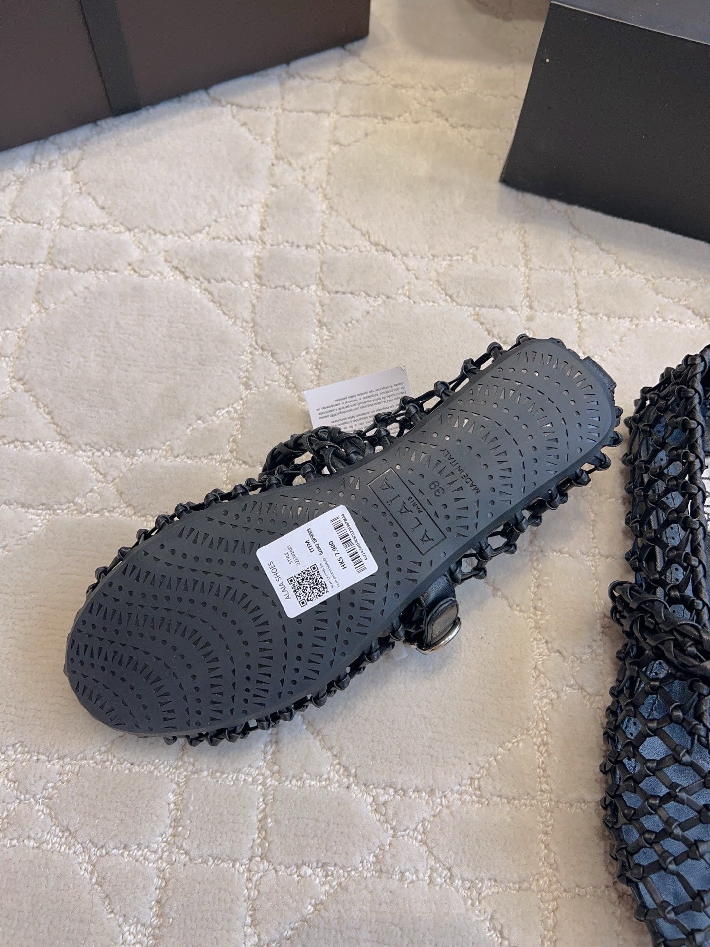 Alaïa Fishnet Ballet Flats Black Sheepskin 851455