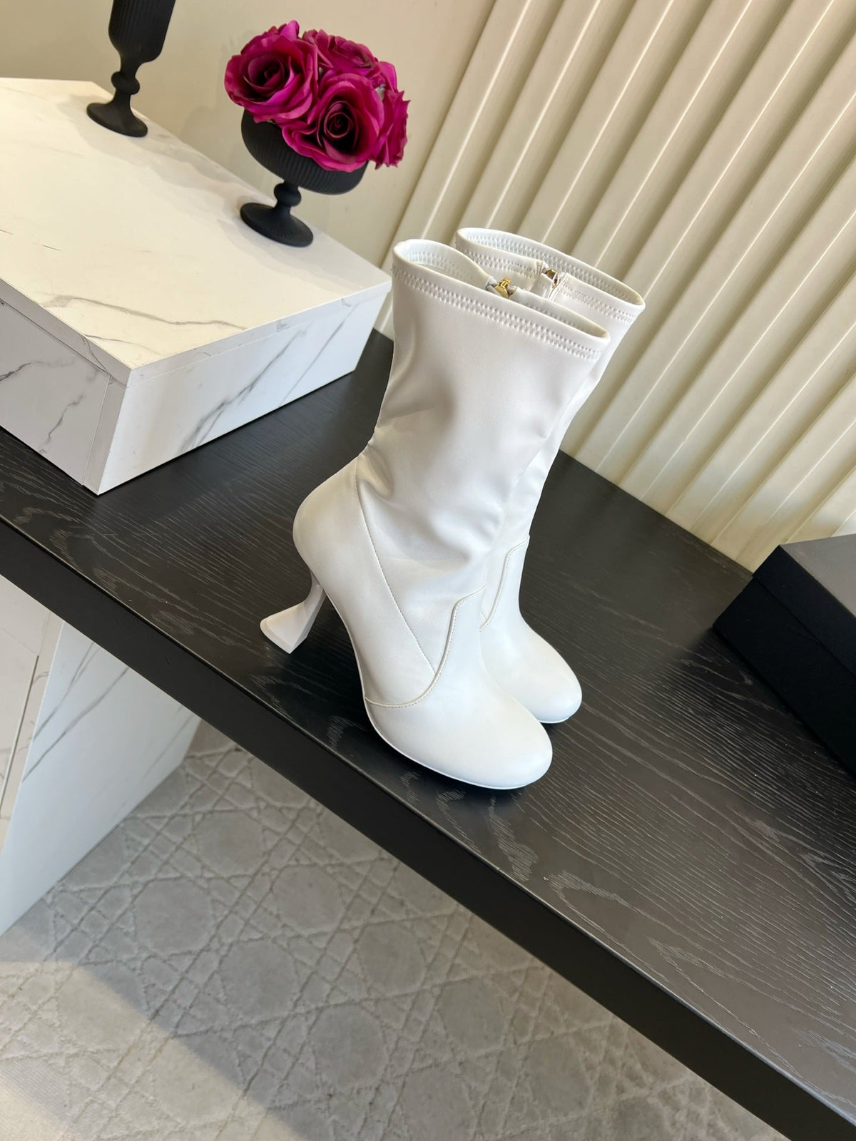 CC 26s Mid-Calf Boots White Lambskin 183502