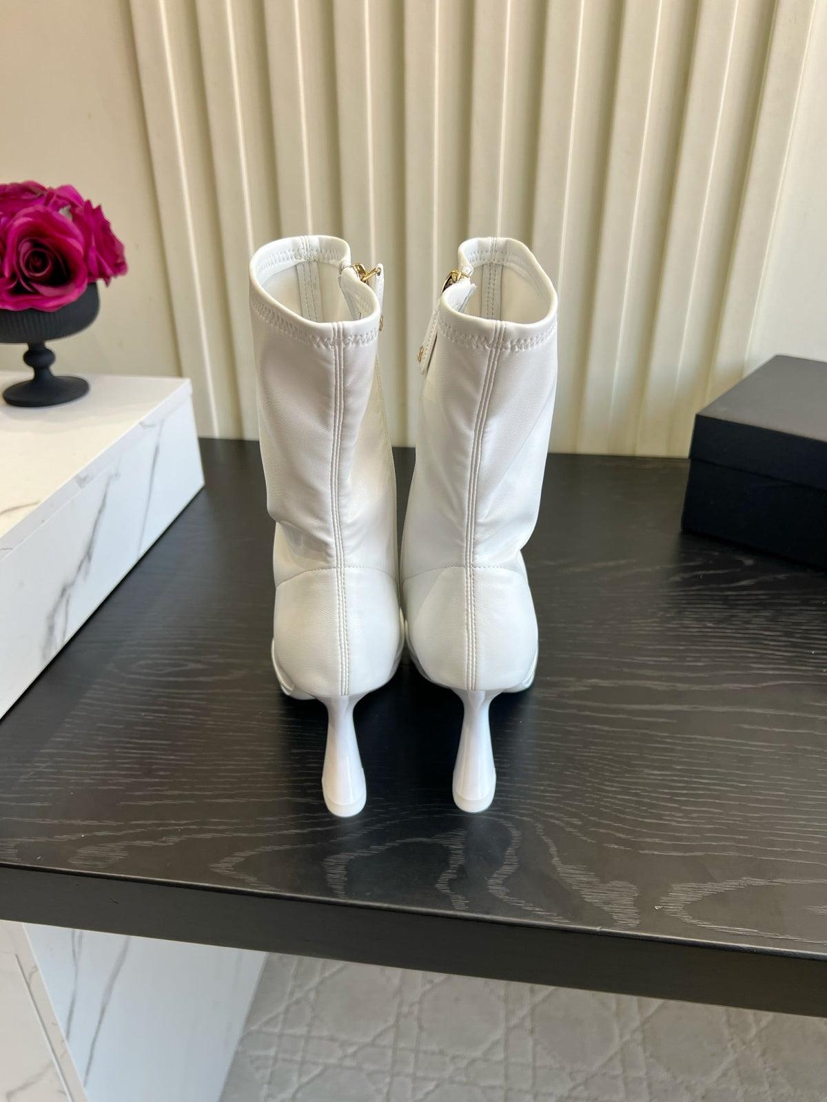 CC 26s Mid-Calf Boots White Lambskin 183502