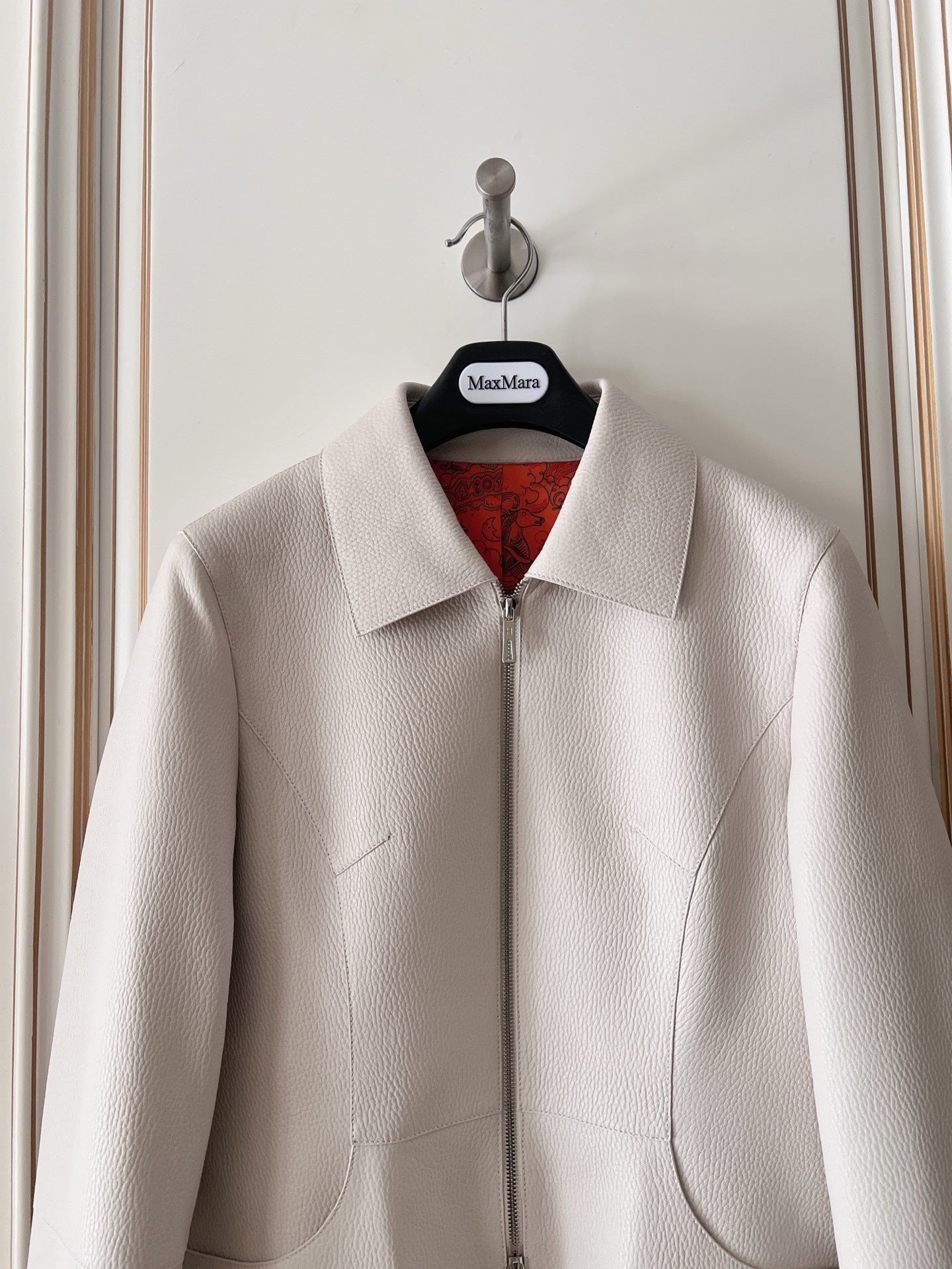 HM 26s Equestrian Jacket Cream Leather 418969