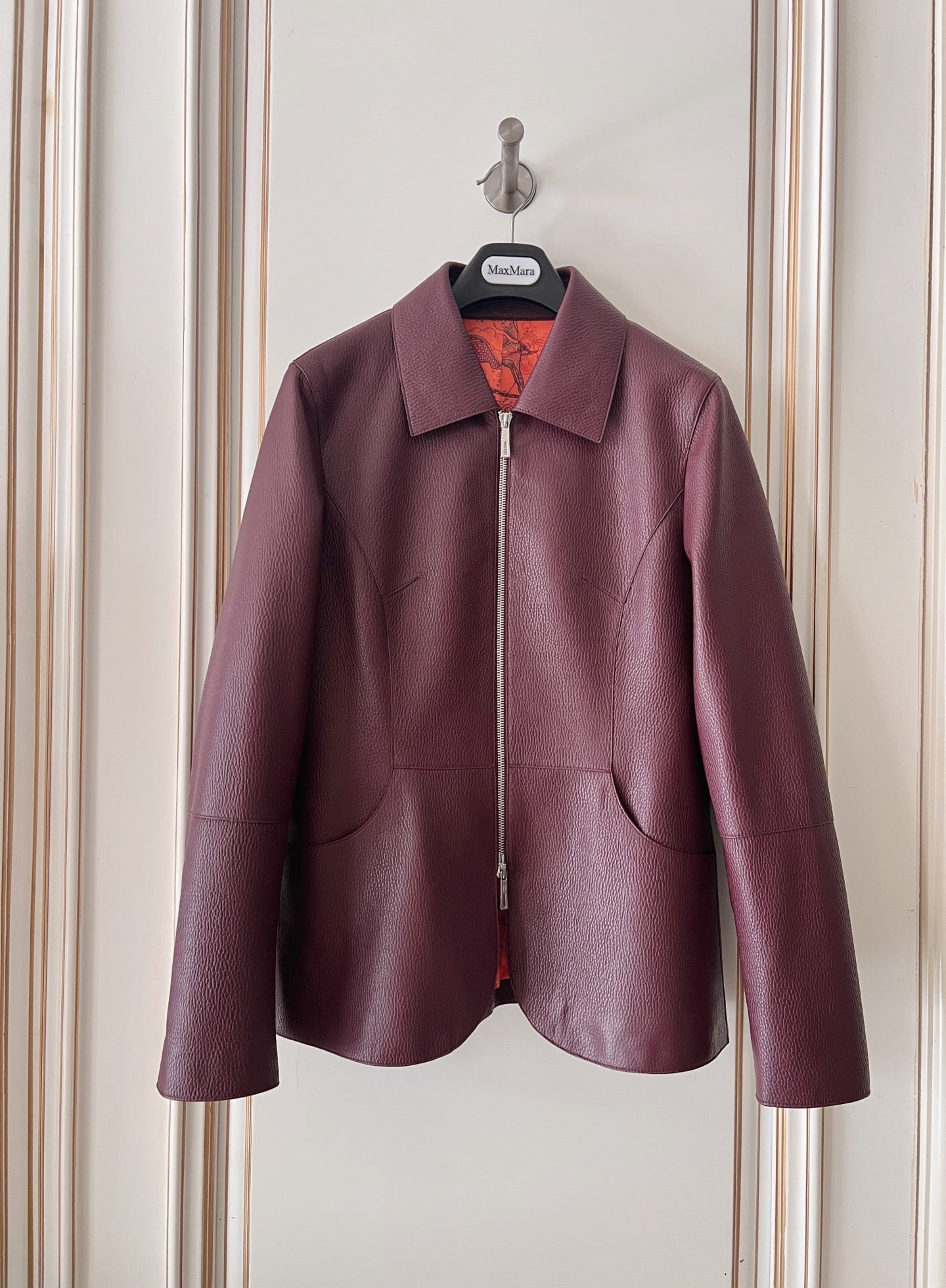HM 26s Equestrian Jacket Burgundy Leather 418972