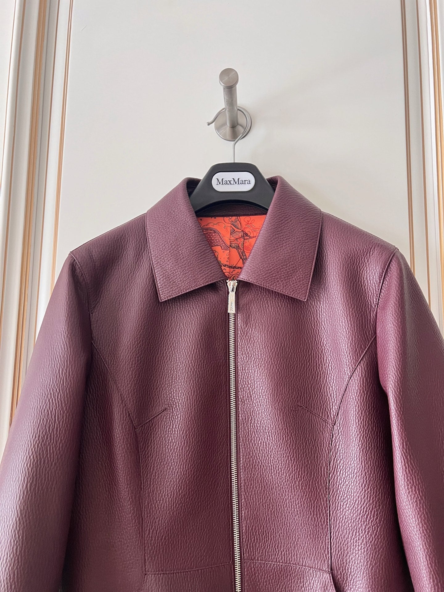 HM 26s Equestrian Jacket Burgundy Leather 418972