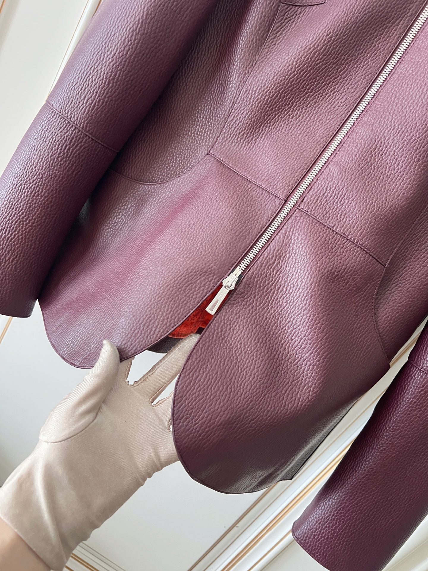 HM 26s Equestrian Jacket Burgundy Leather 418972