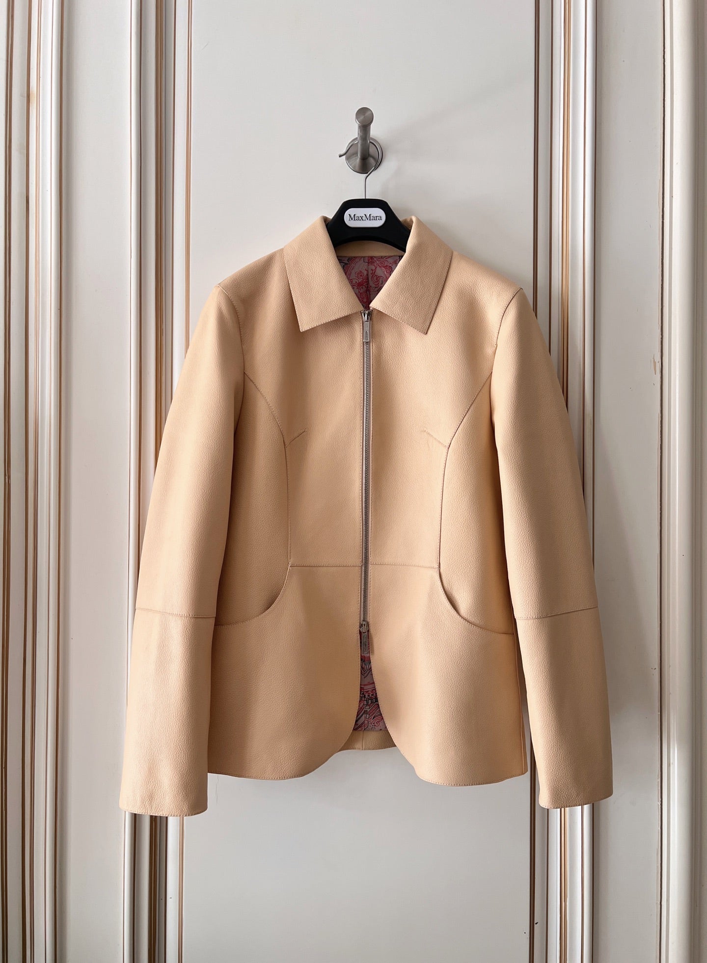 HM 26s Equestrian Jacket Beige Leather 418975