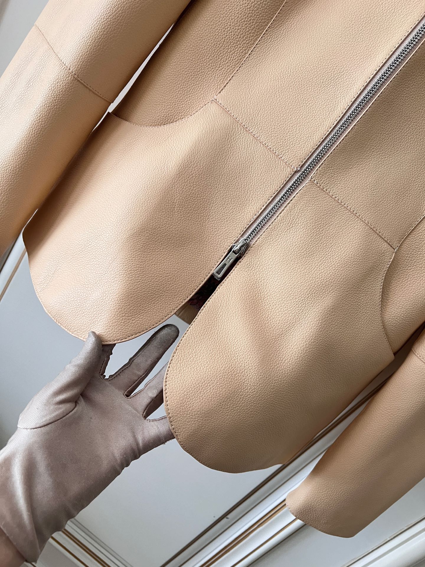 HM 26s Equestrian Jacket Beige Leather 418975