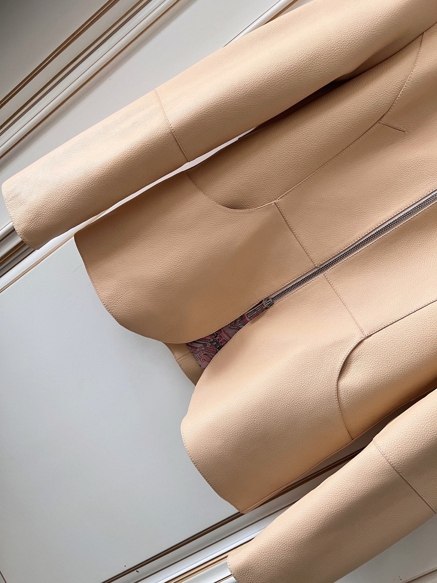 HM 26s Equestrian Jacket Beige Leather 418975