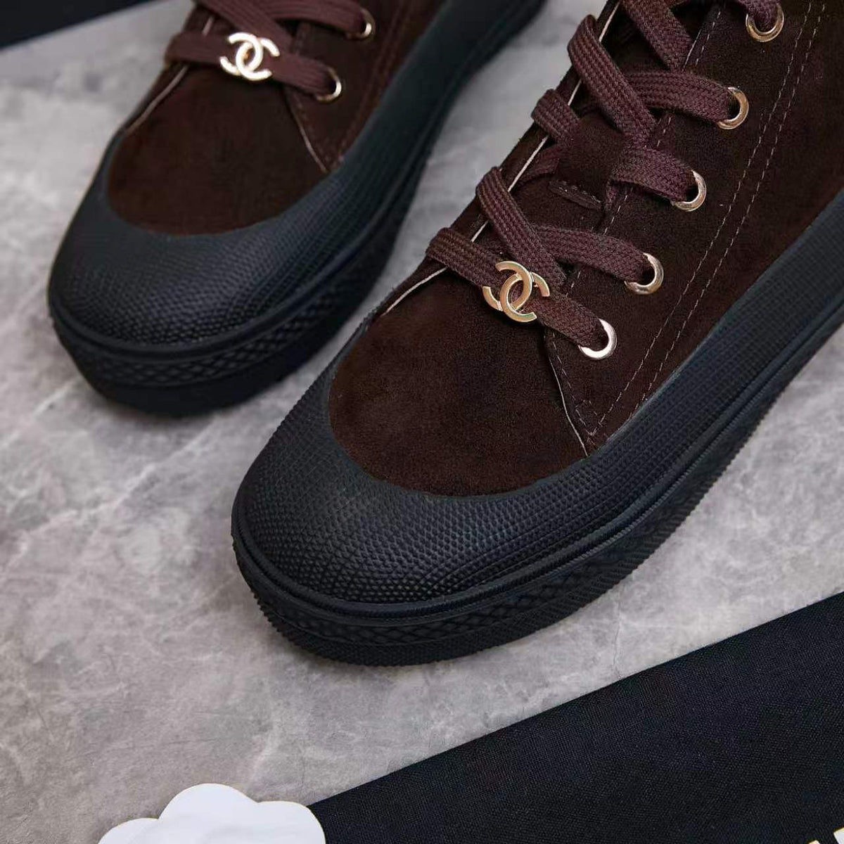Chanel 26s Mid Sneakers Dark Brown Suede 168233