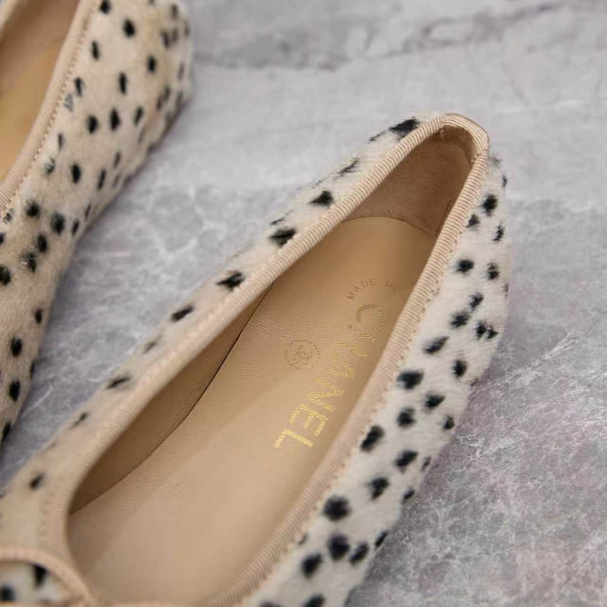 Chanel 26s Ballet Flats Leopard Pony Hair 168235