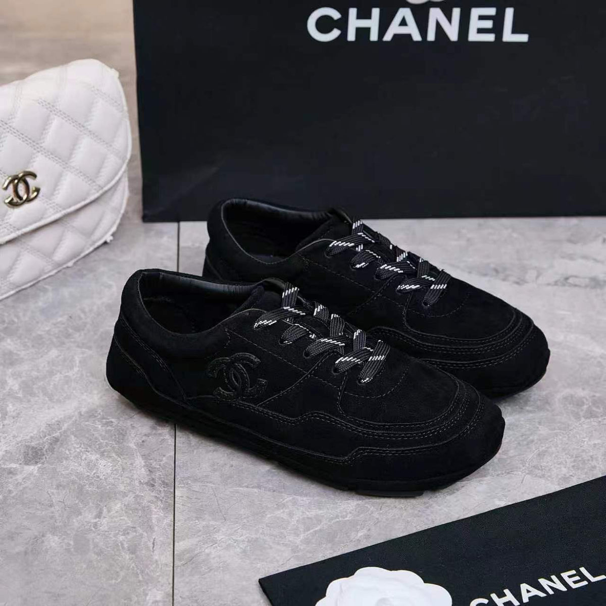 Chanel 26s Sneakers Black Suede 168246