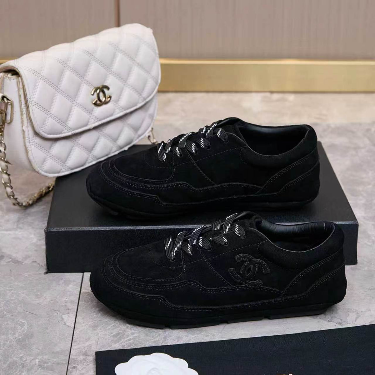 Chanel 26s Sneakers Black Suede 168246