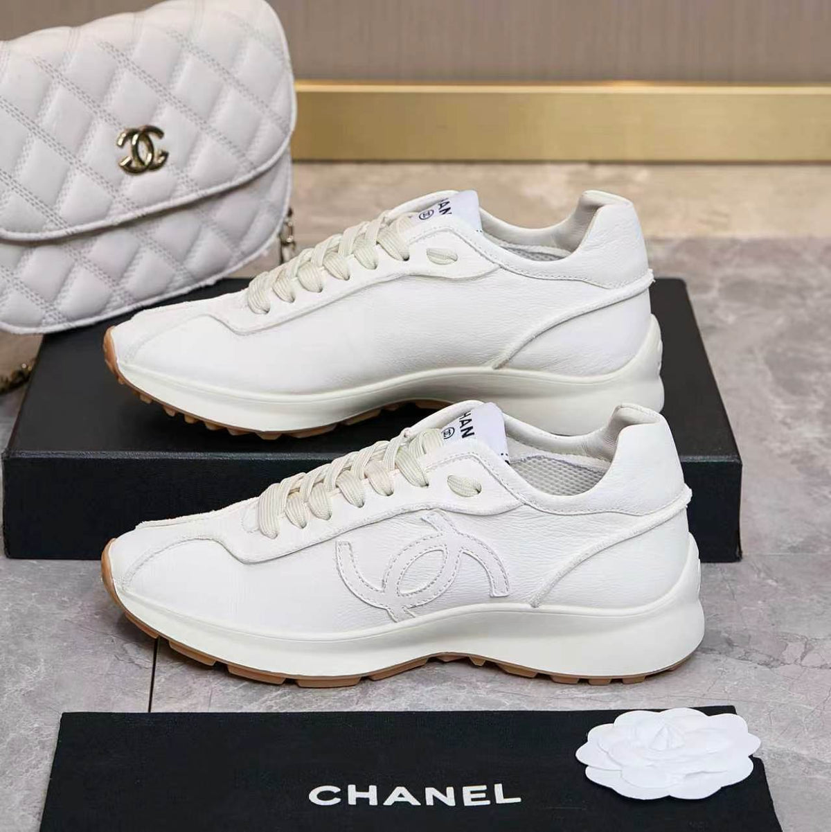 Chanel 26s Sneakers White Leather 168242