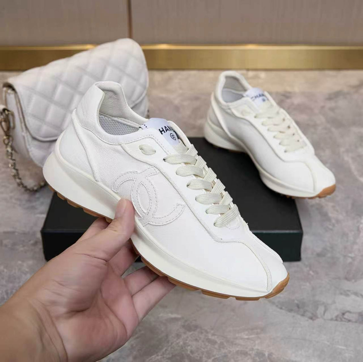 Chanel 26s Sneakers White Leather 168242