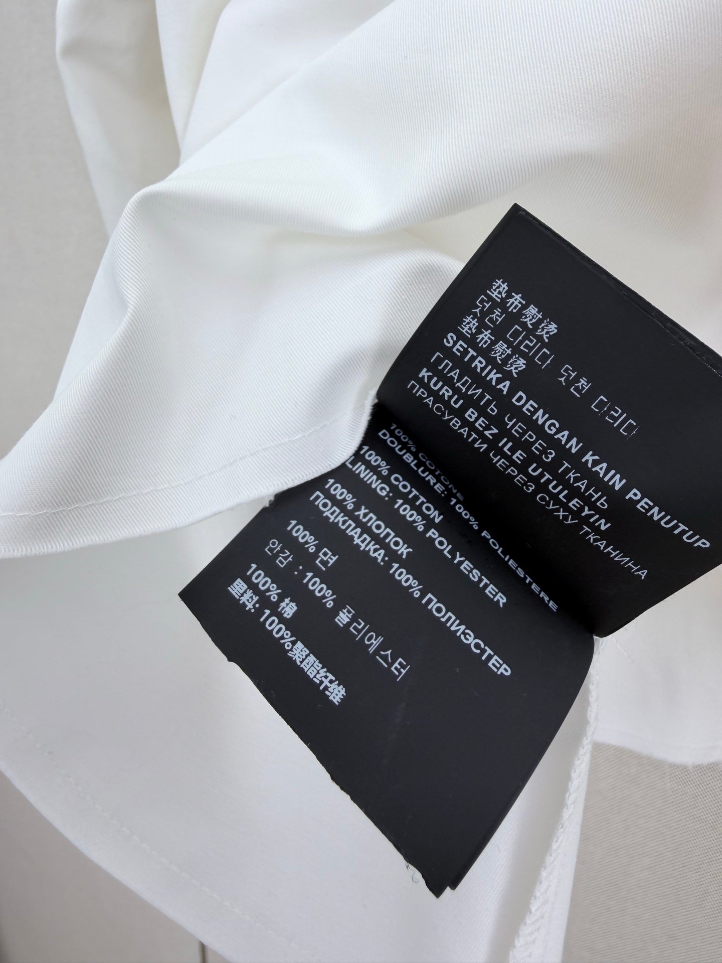 Miu Long-Sleeved Shirt With Heavy-Duty Rhinestone White Cotton
