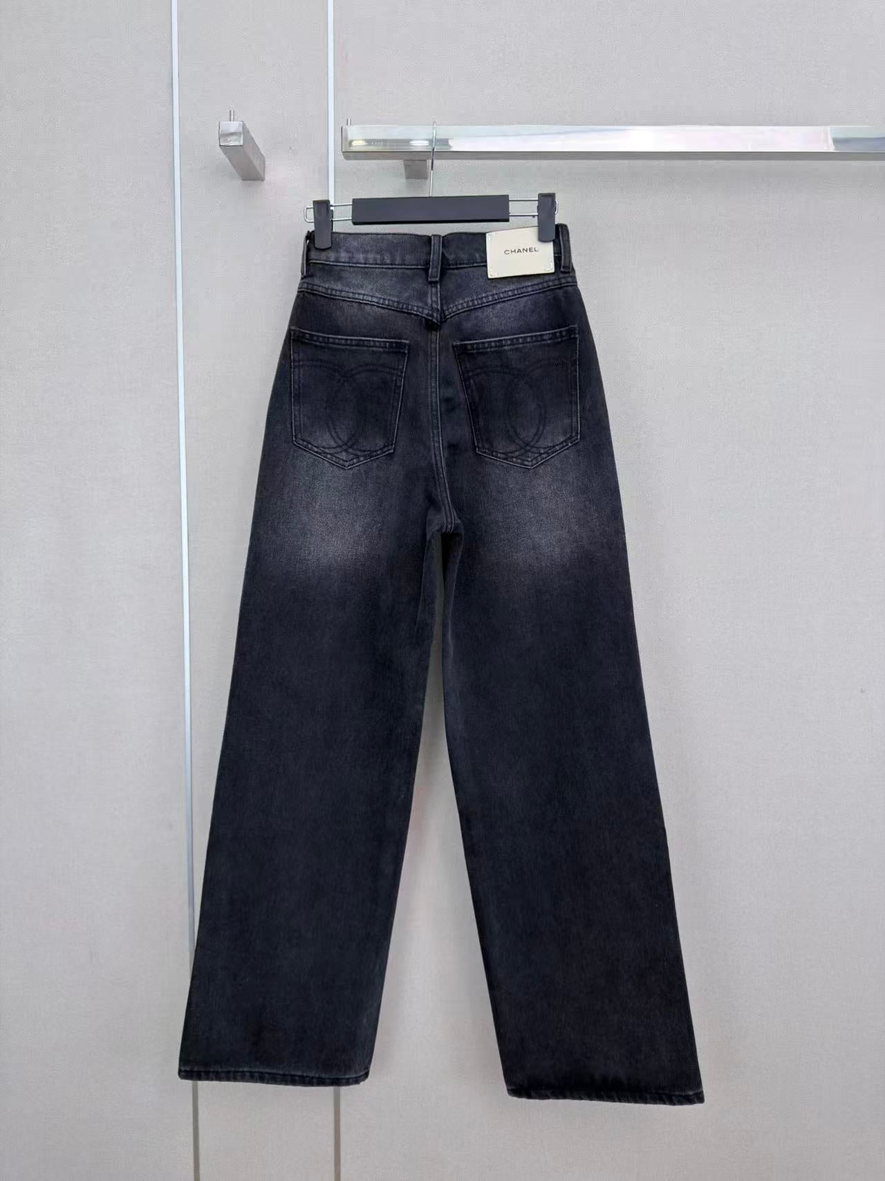 CC 26s Wide-Leg Pants Dark Grey Denim 407865