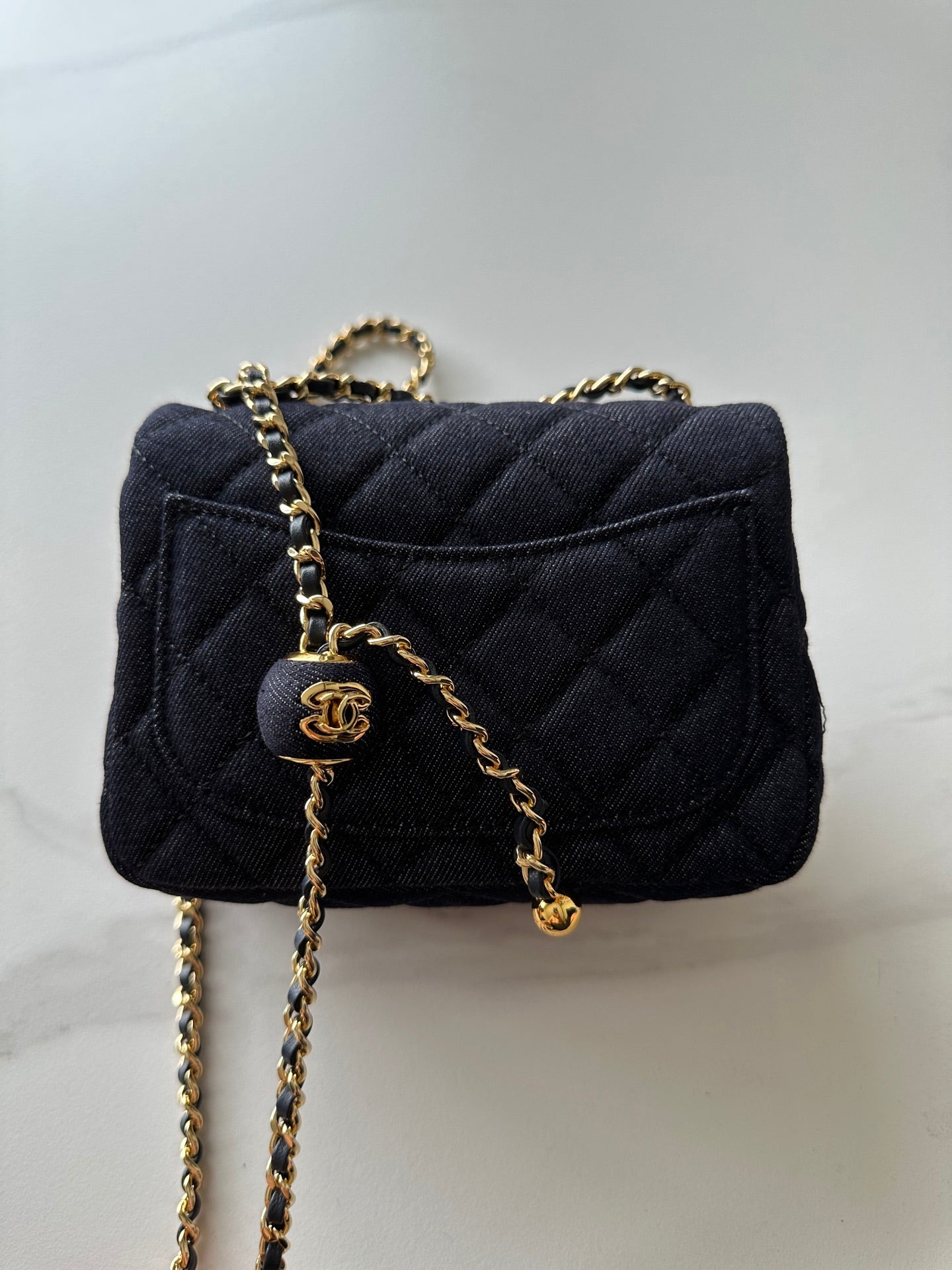 CC 26s AS1786 Mini Classic Handbag 18cm Dark Blue Denim