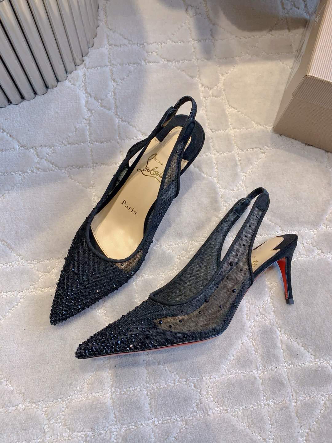 CL Follies Strass 65mm Black Mesh 177135