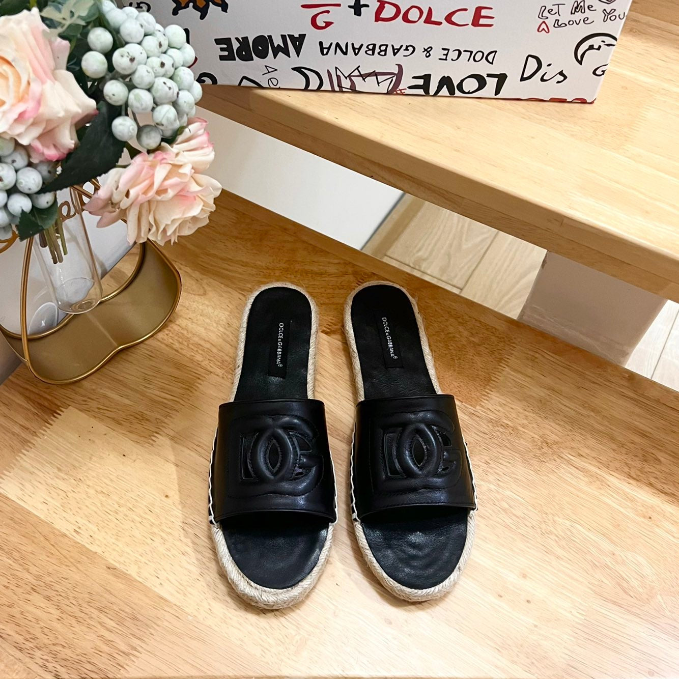 DC Espadrilles Sildes Black Rubber & Sheepskin 240624