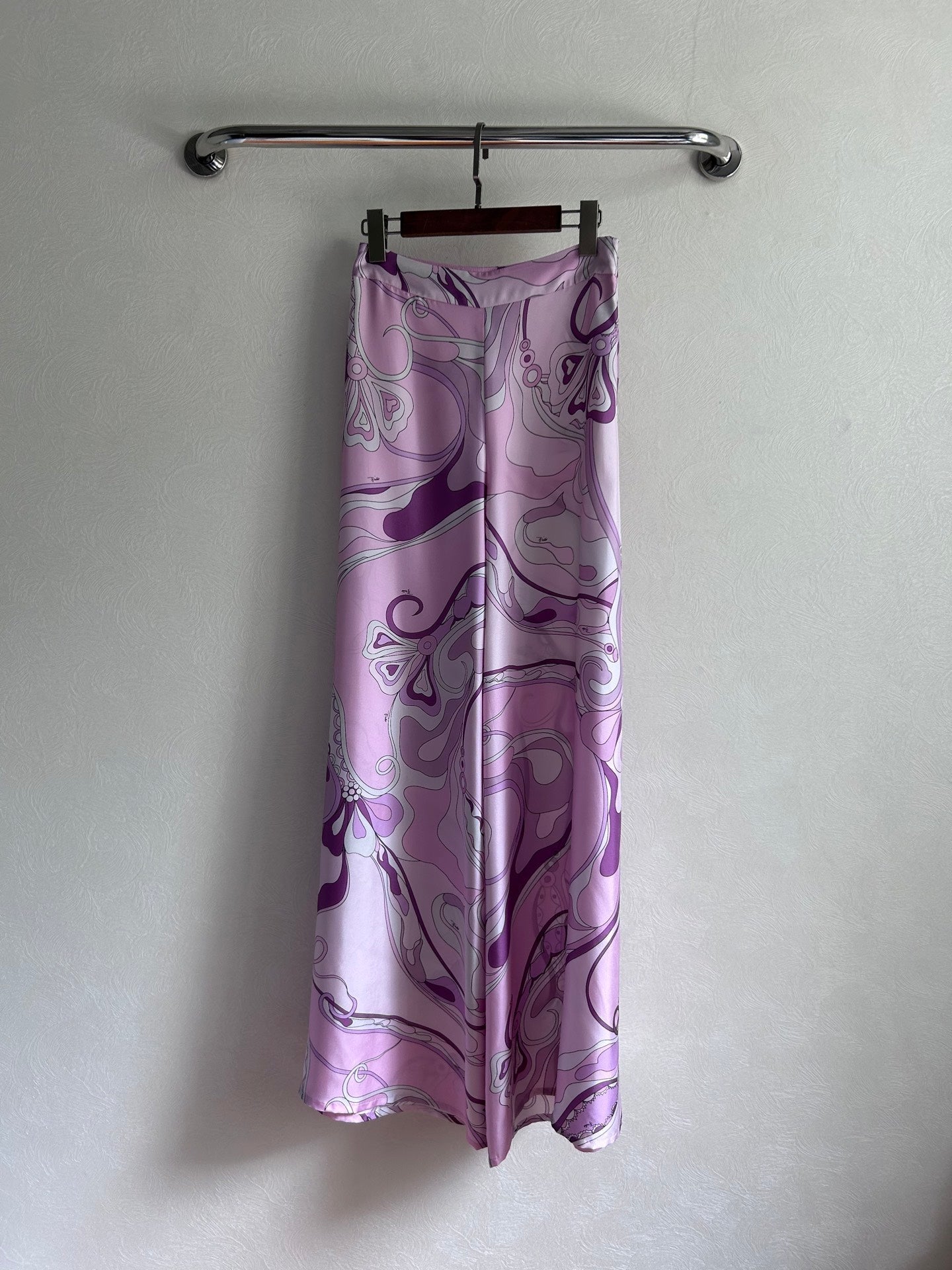 Pucci 26s Stella-Print Silk Pant Light Pink Silk 391066