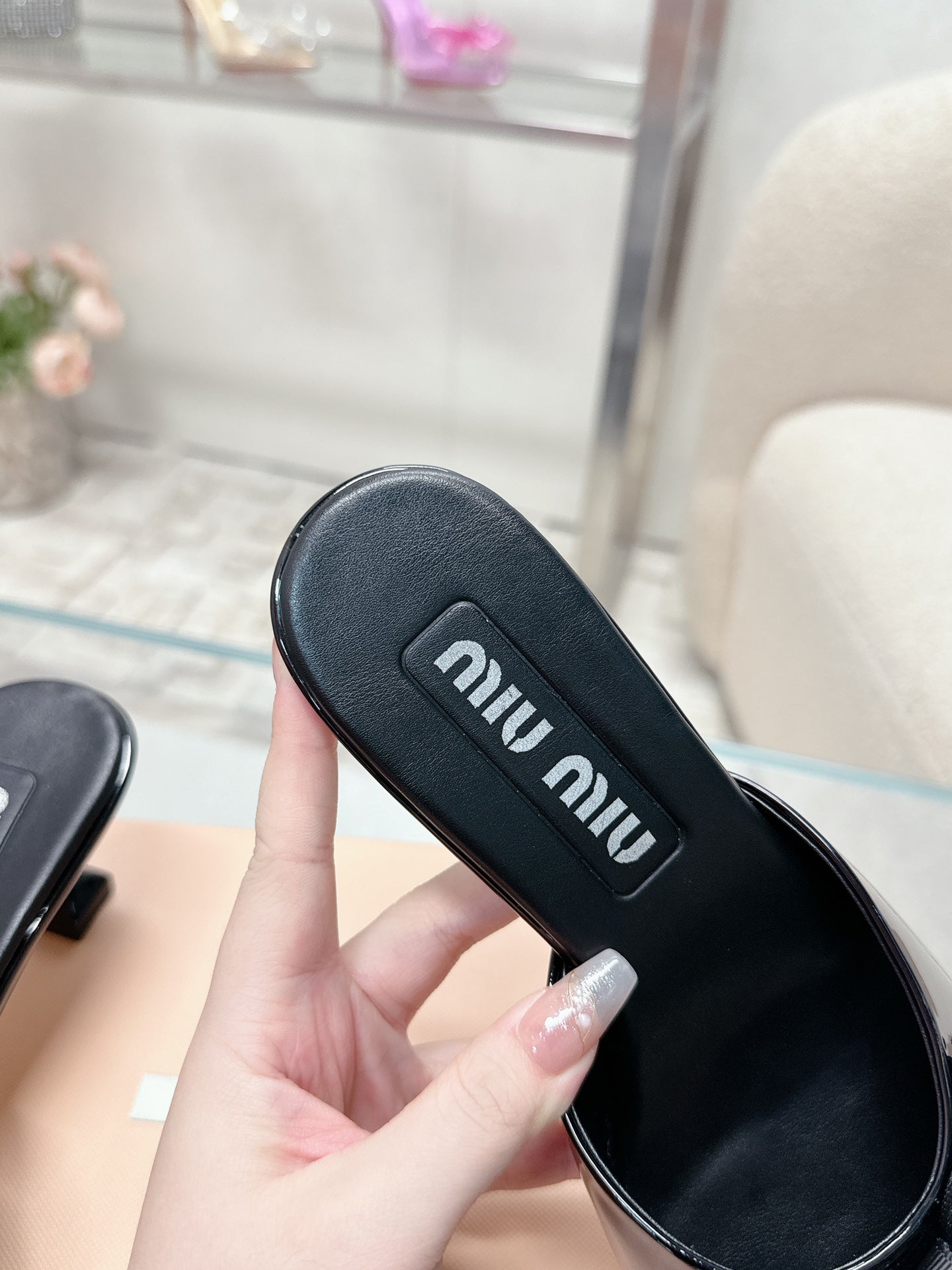 Miu Mordoré Black Bows Mules  50mm Black Cowhide 445521