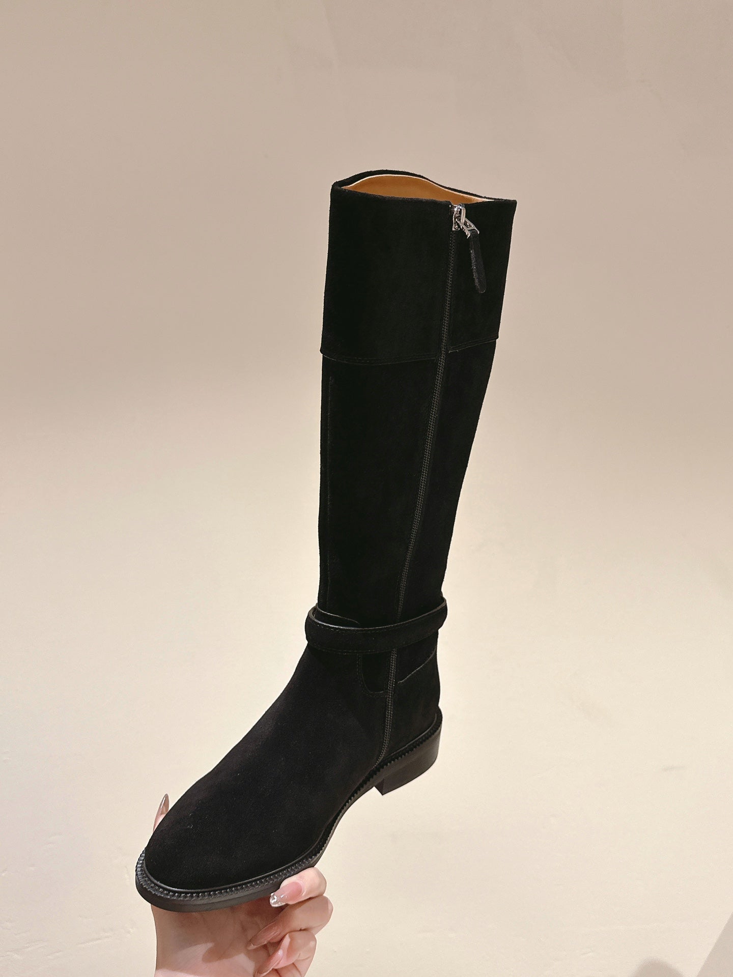 HM 24ss Kelly Martin Long Boots 35mm Black Suede 445502