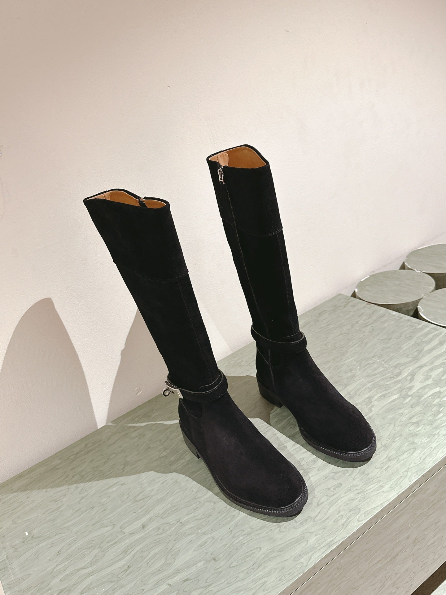 HM 24ss Kelly Martin Long Boots 35mm Black Suede 445502