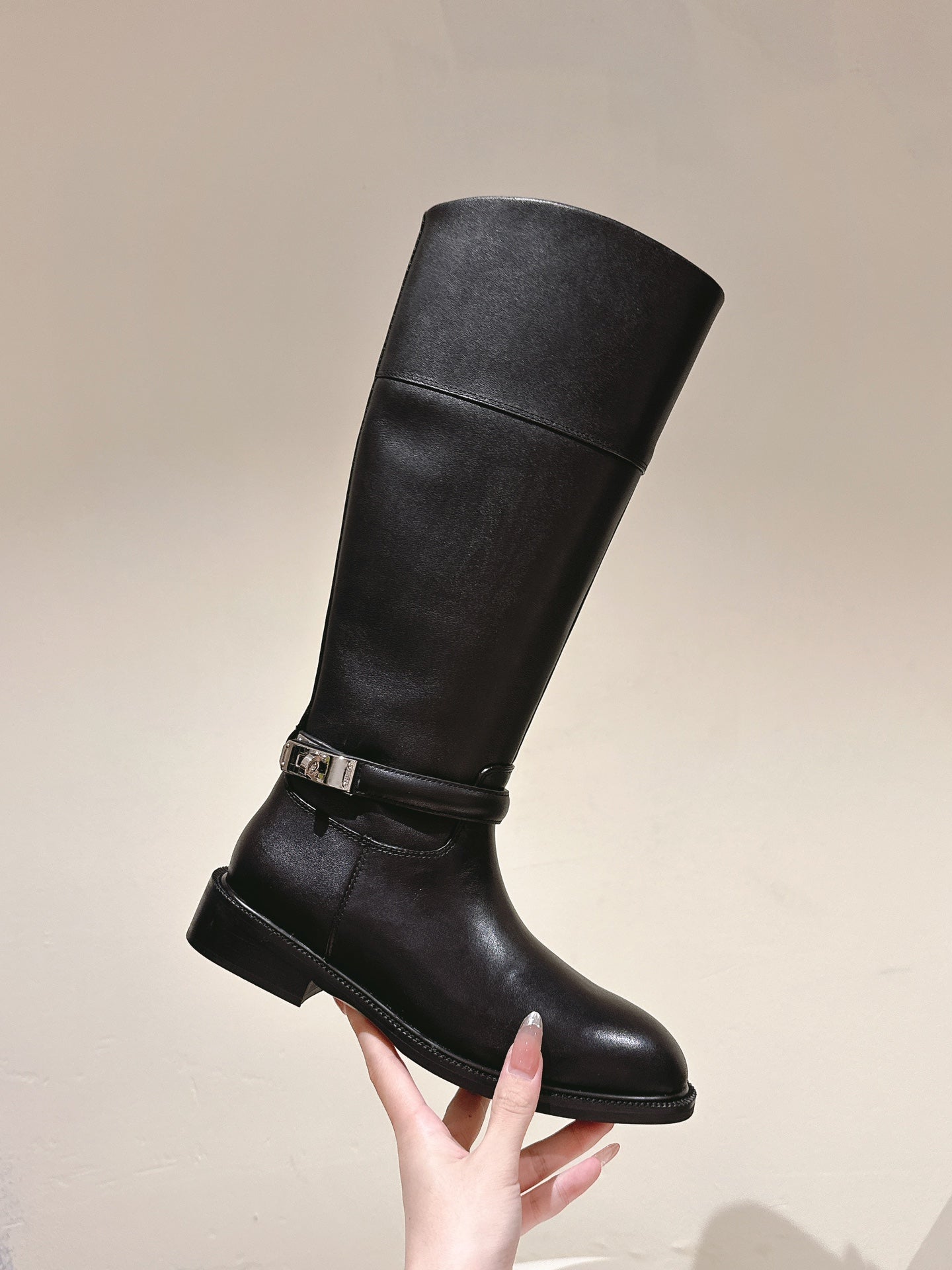 HM 24ss Kelly Martin Long Boots 35mm Black Cowhide 445504