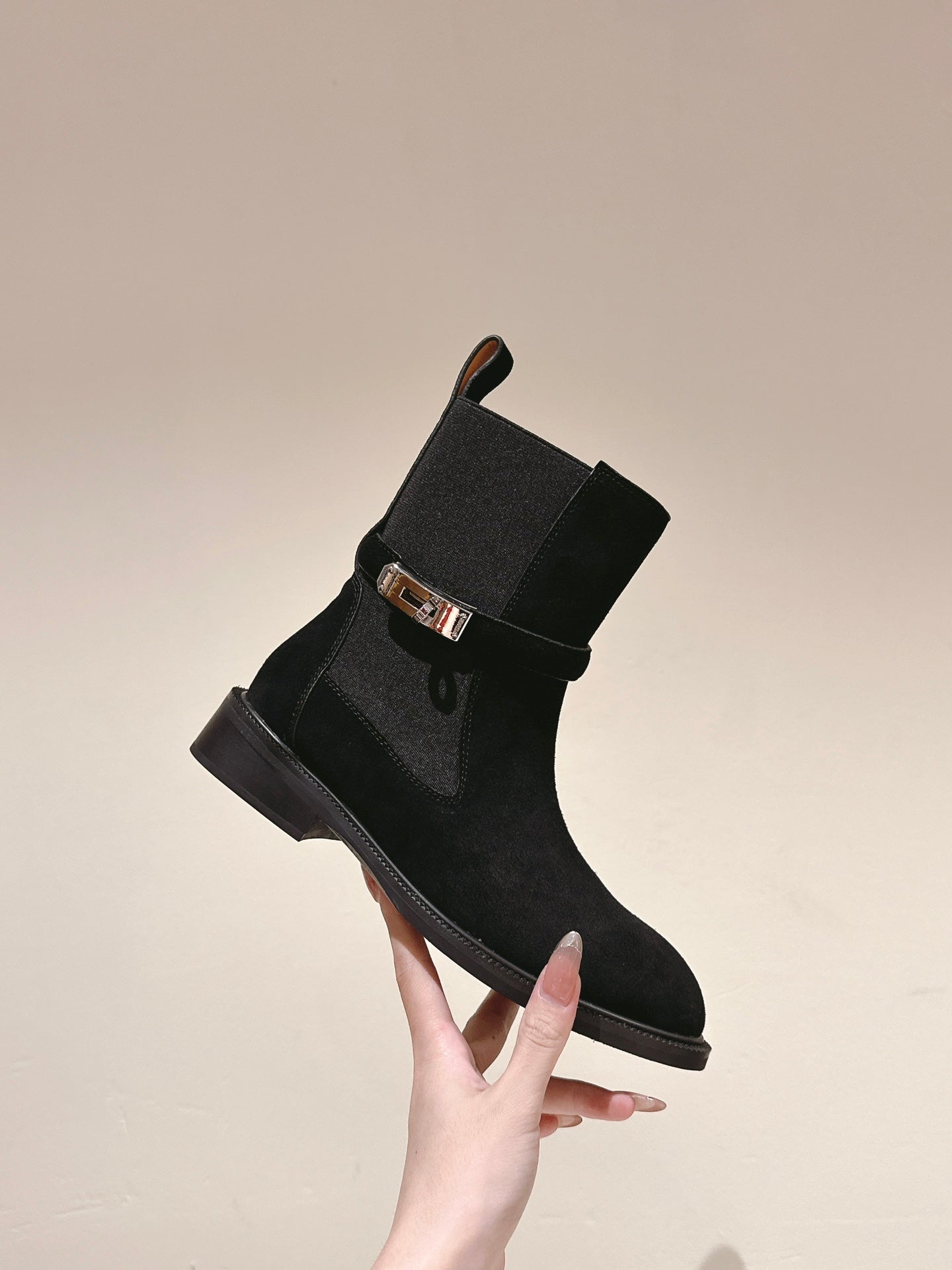 HM 24ss Kelly Martin Short Boots 35mm Black Suede 445505